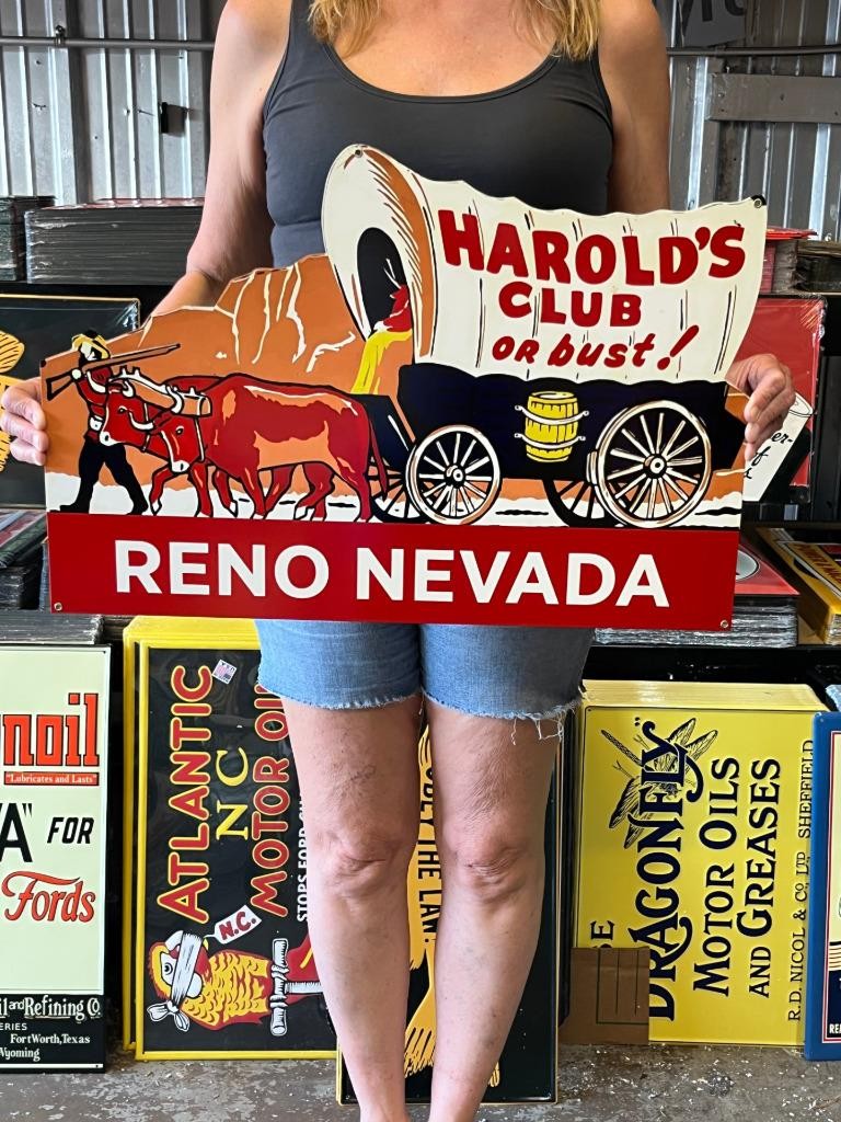 Vintage Style Metal Sign Harolds Club Reno Nevada 16×24