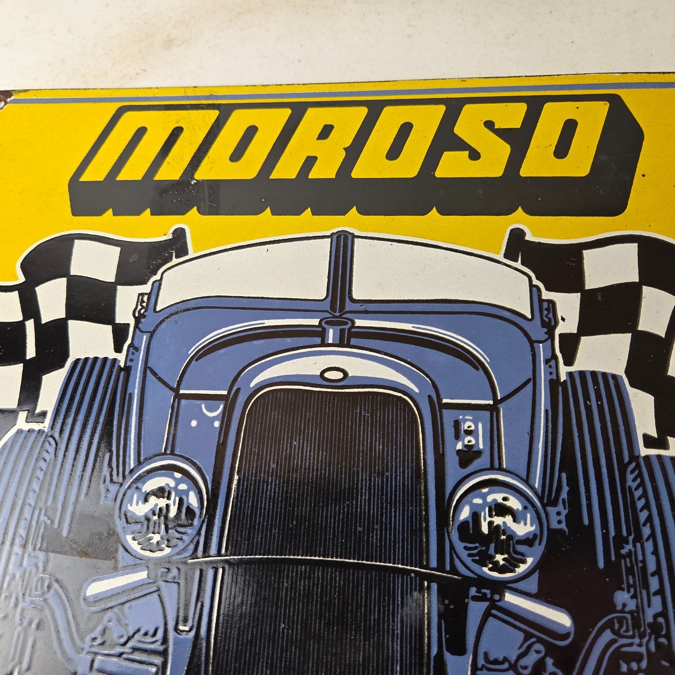 Vintage Moroso Performance Parts Porcelain Sign – Hot Rod Racing Sign