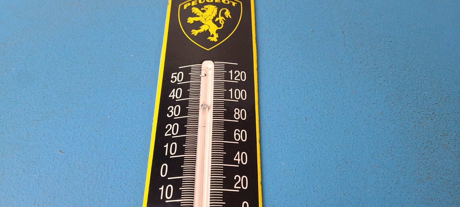 Vintage Peugeot Sign – Service Gas Pump Sign on Porcelain Thermometer