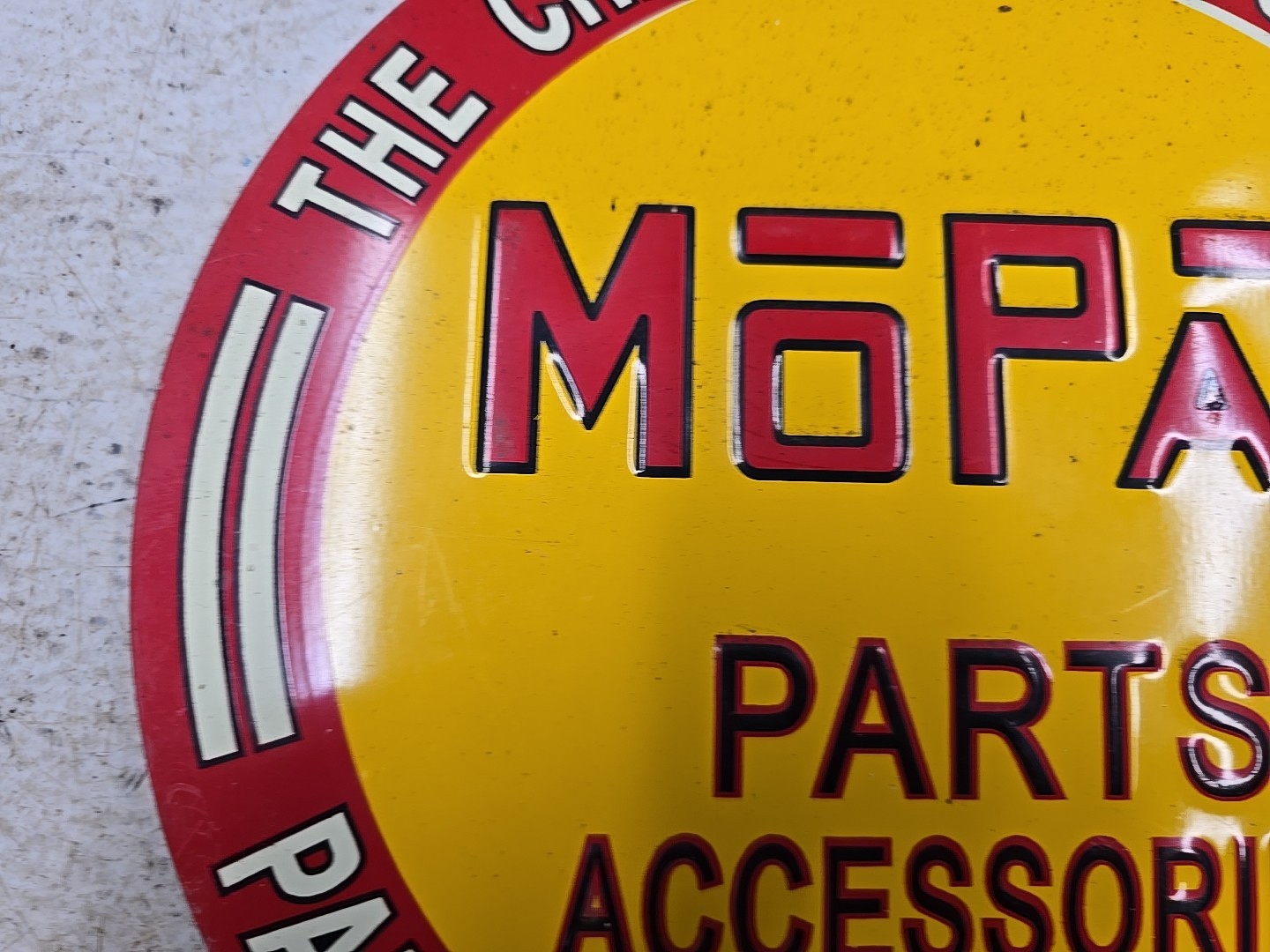 Mopar Parts Accessories Sign 10¾” Gas Station Dodge Plymouth Chrysler Desoto