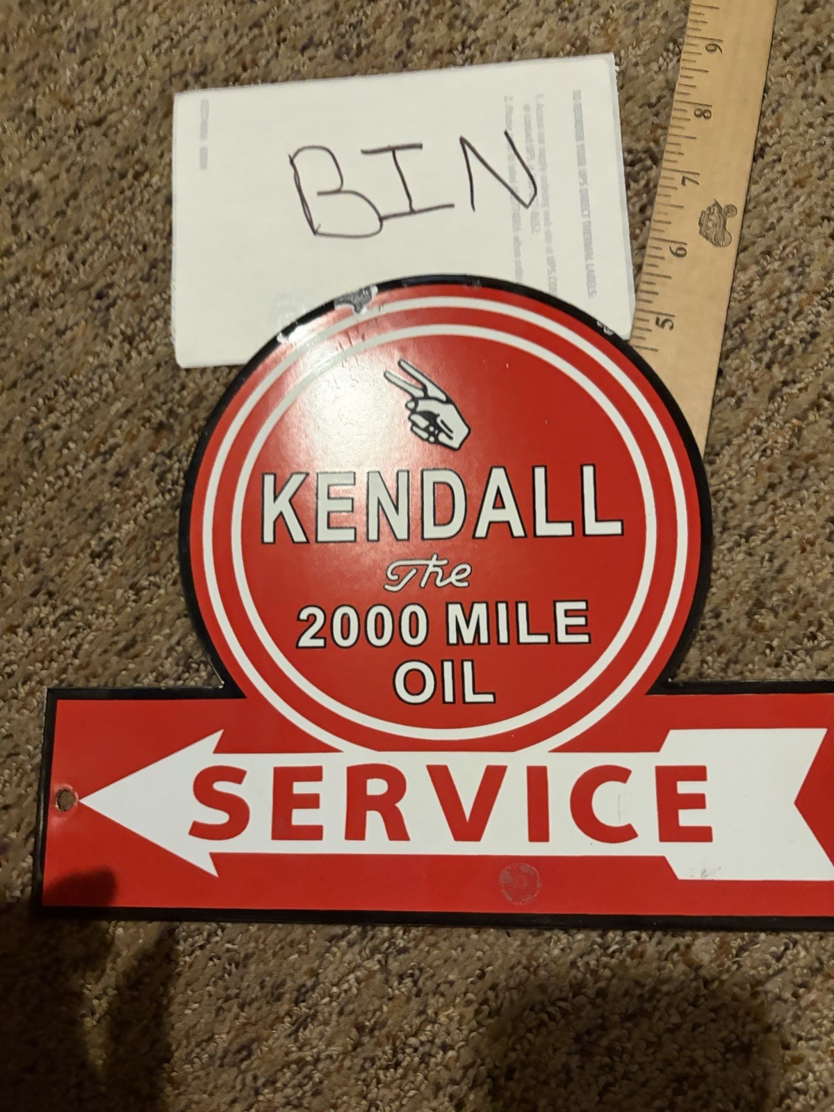Porcelain Kendall The 2000 Mile Oil Service Sign