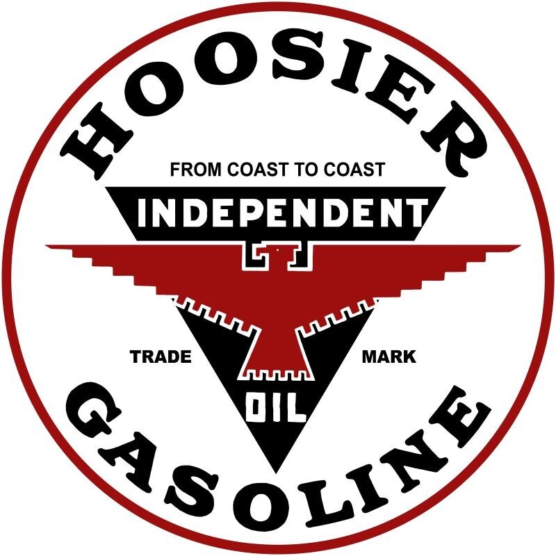 Hoosier Gasoline & Independent Oil Co NEW Sign: 28″ Dia. Round USA Steel XL Size