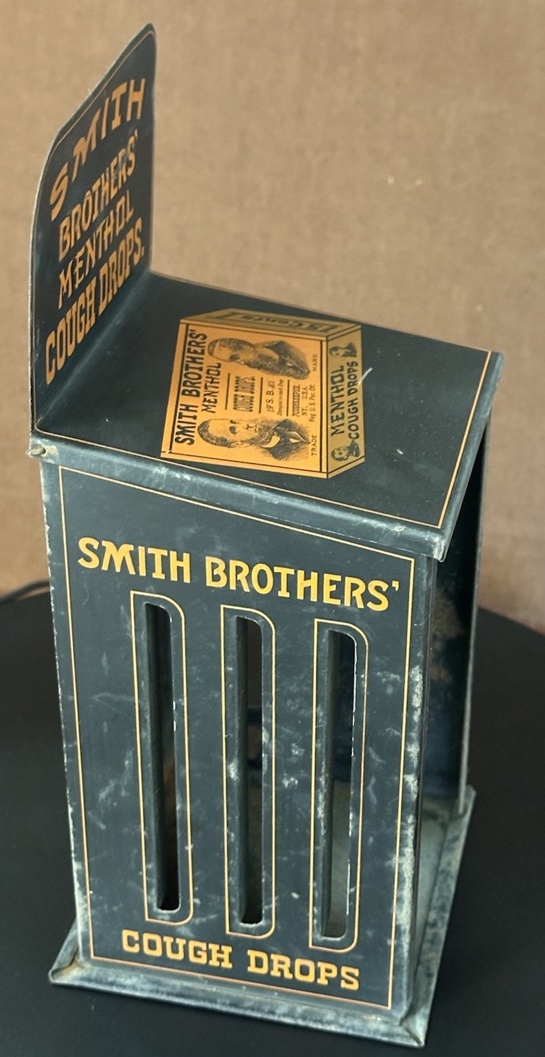Metal Smith Bros Menthol Cough Drop Dispenser C.1920’s Counter Top General Store