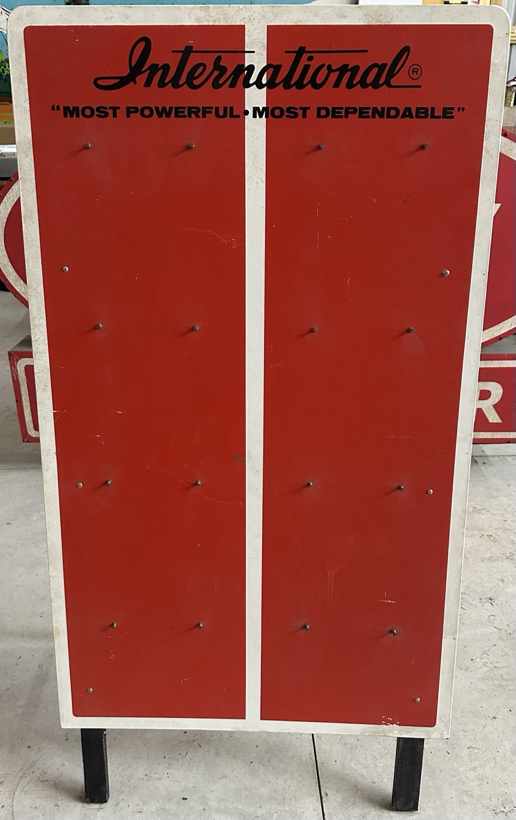LARGE Vintage INTERNATIONAL HARVESTER TRUCKS? Curb Style Display Sign 52” Tall
