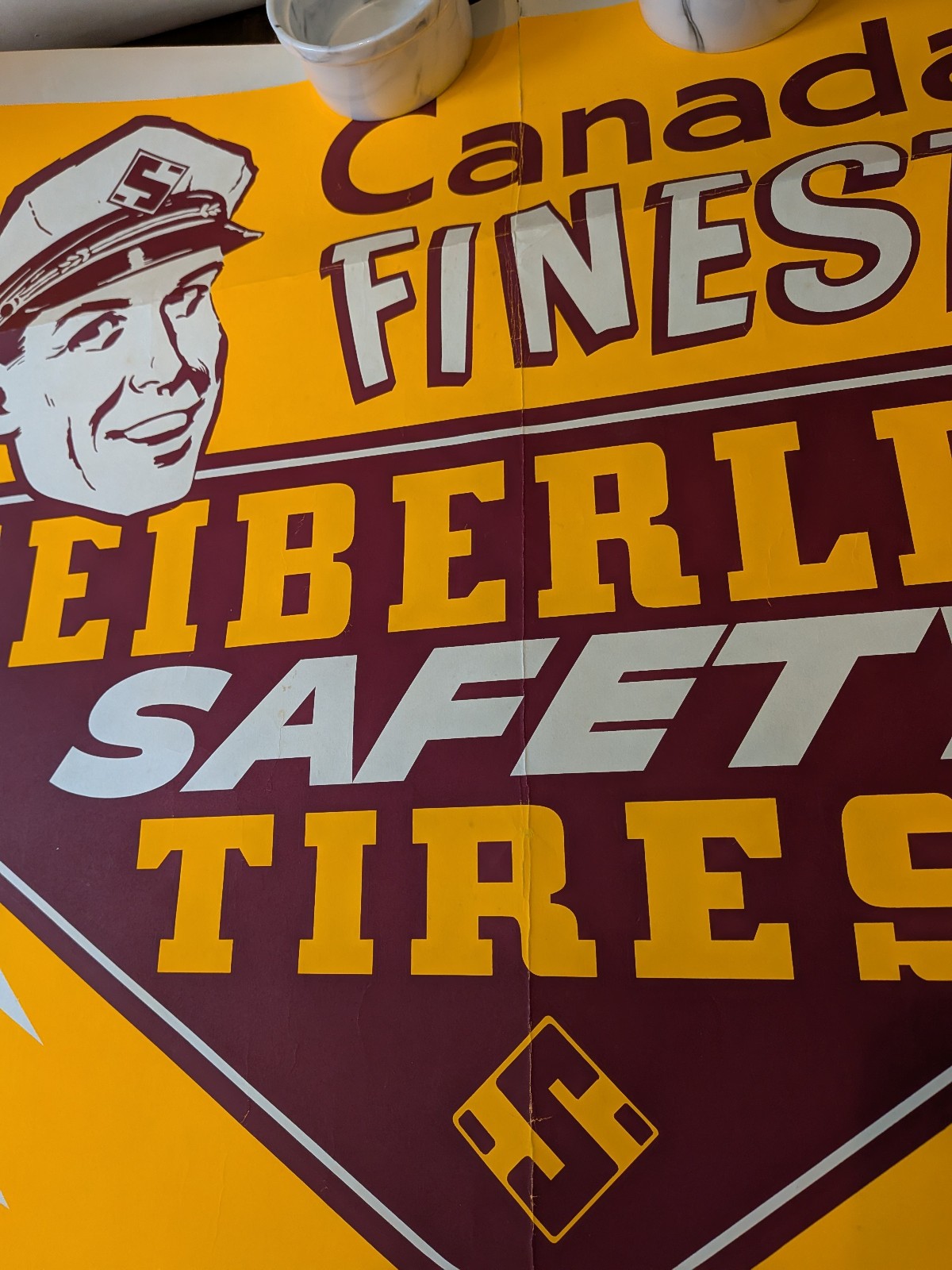 Vintage Seiberling Safety Tires Paper Poster Canada’s Finest Advertising Sign