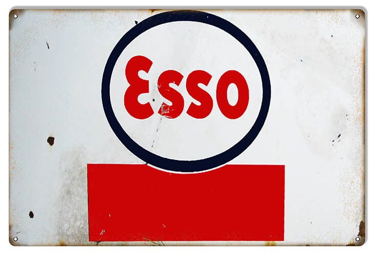 ESSO GASOLINE RED WHITE BLUE 18″ HEAVY DUTY USA MADE METAL GAS ADVERTISING SIGN
