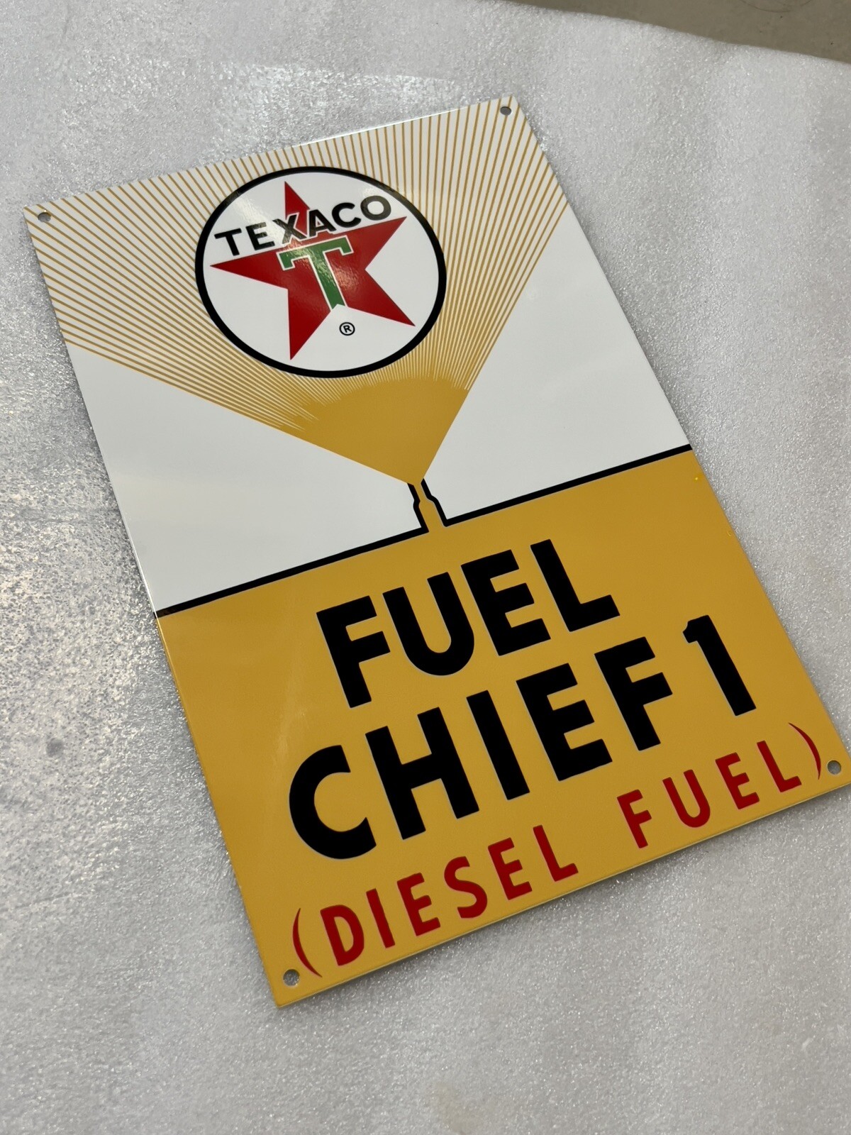 12in Texaco diesel fuel Vintage Style Heavy Steel Metal Sign