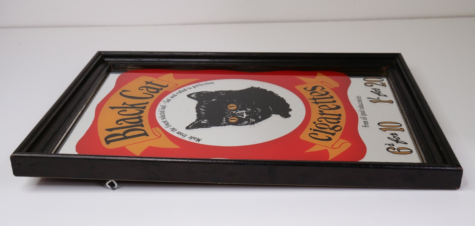 Vintage Black Cat Cigarettes Advertising Mirror Tobacco