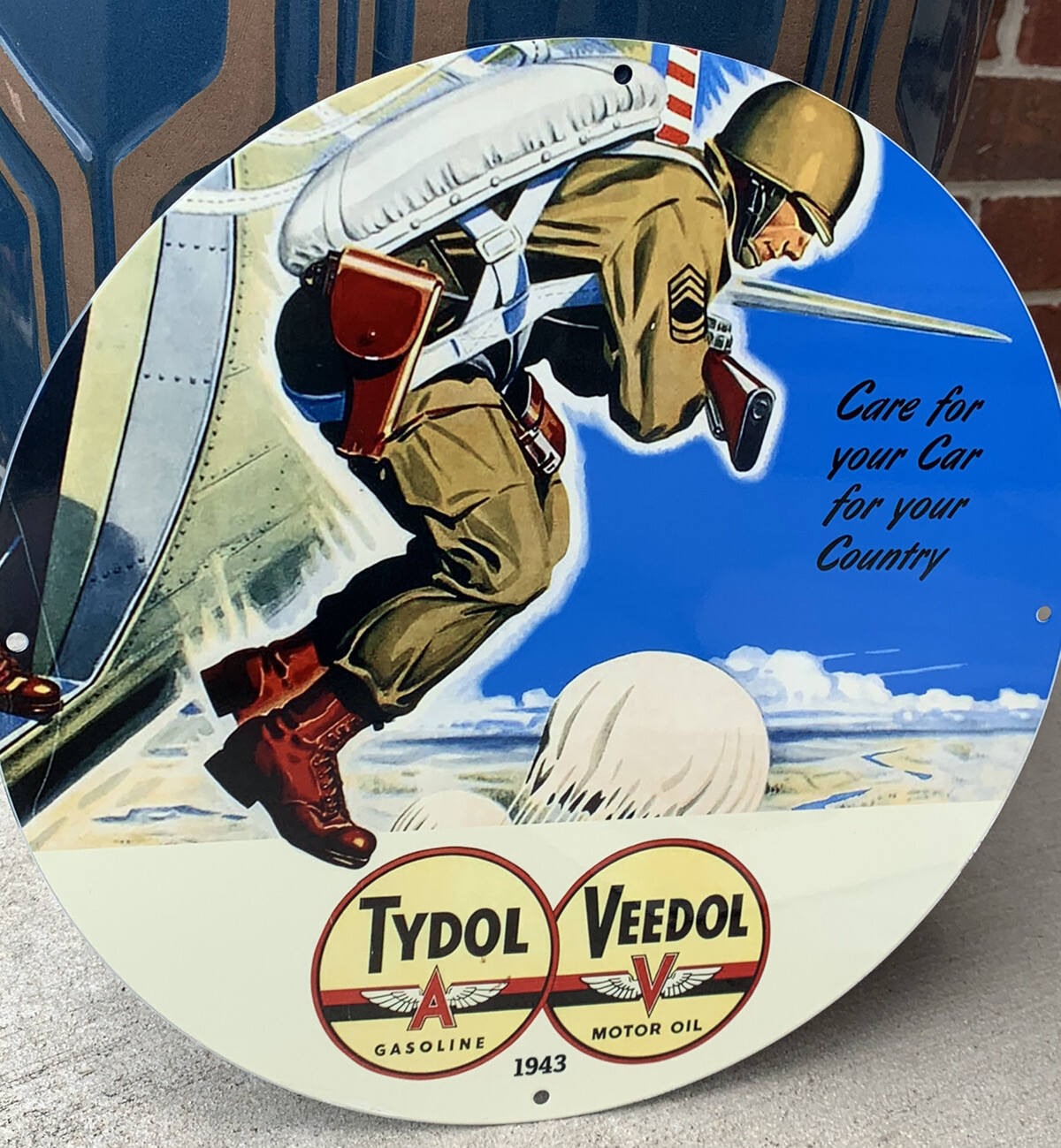 Vintage Style Flying A Tydol Veedol Gas Oil Patriotic Metal Heavy Quality Sign