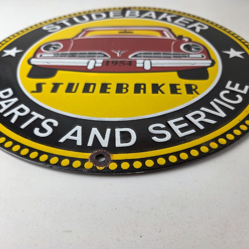 Vintage Studebaker Sign – Parts Service Automobile Gas Pump Porcelain Sign