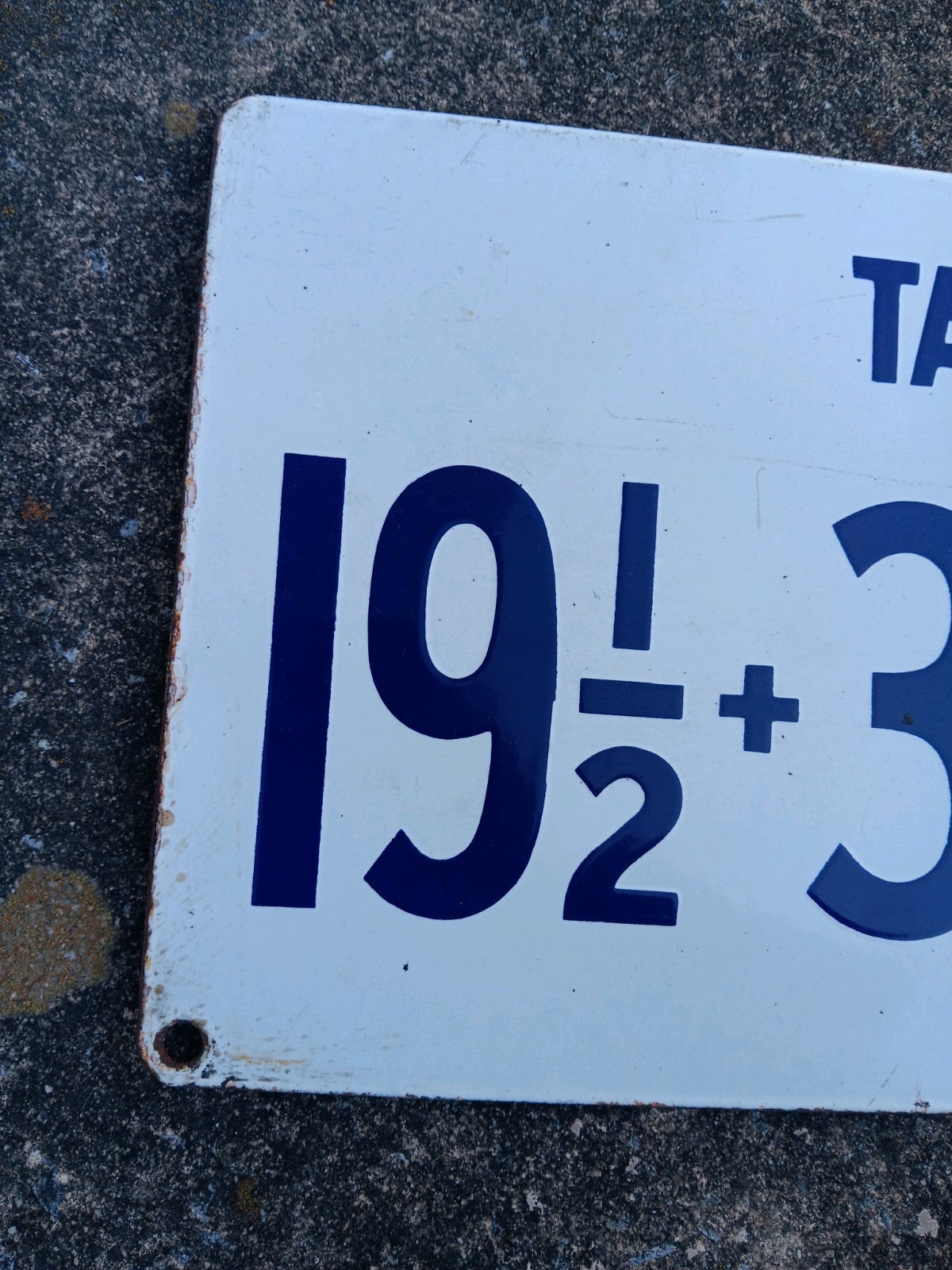 Vintage Porcelain Gas Pump Price Sign, Porcelain Gas Station Sign