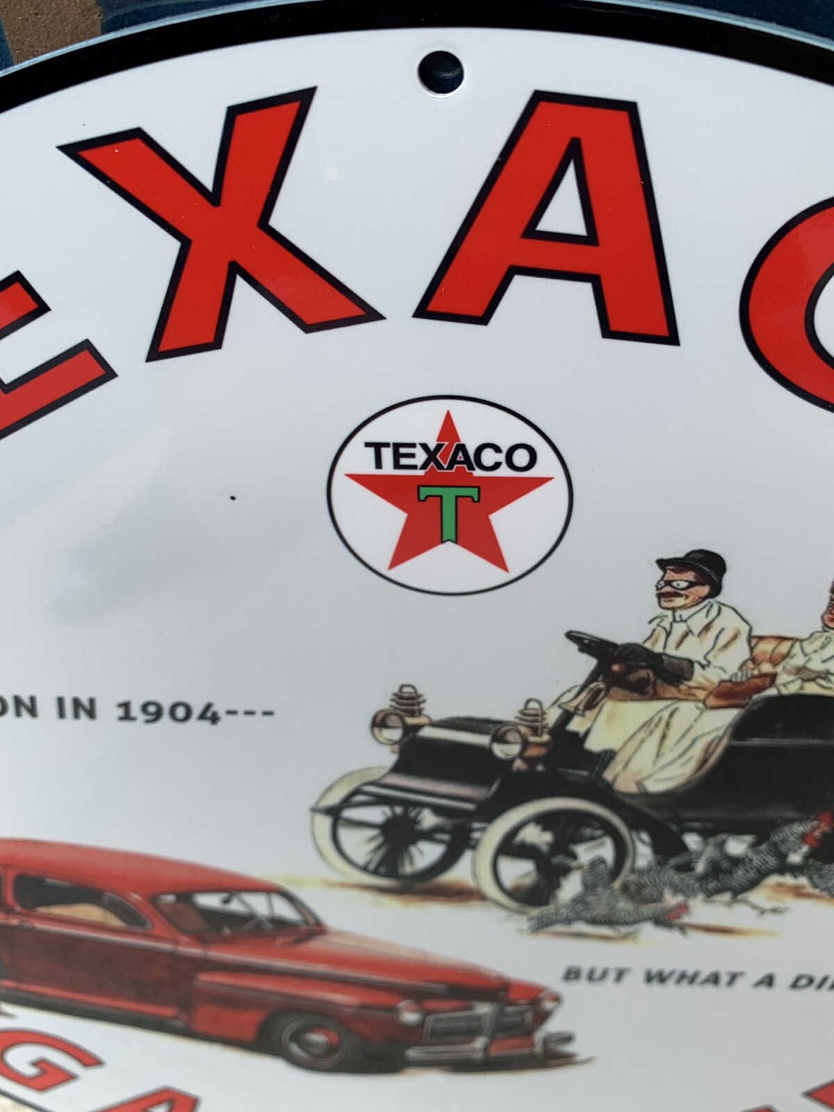 Vintage Style Texaco Gasoline Retro Gas Oil Metal Heavy Sign