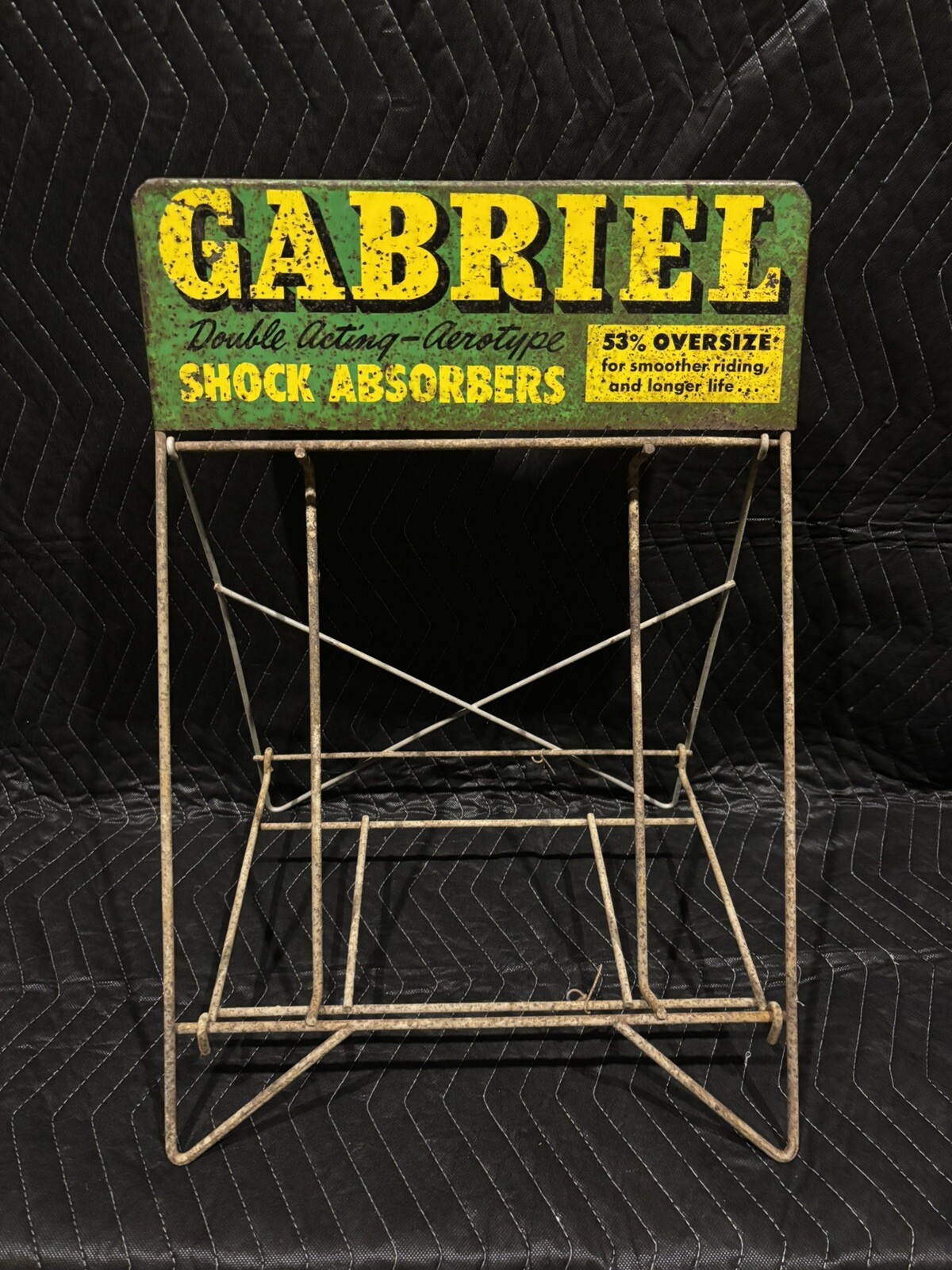 Original Early Gabriel Shock Absorbers Display Rack Tin Sign FREE SHIPPING