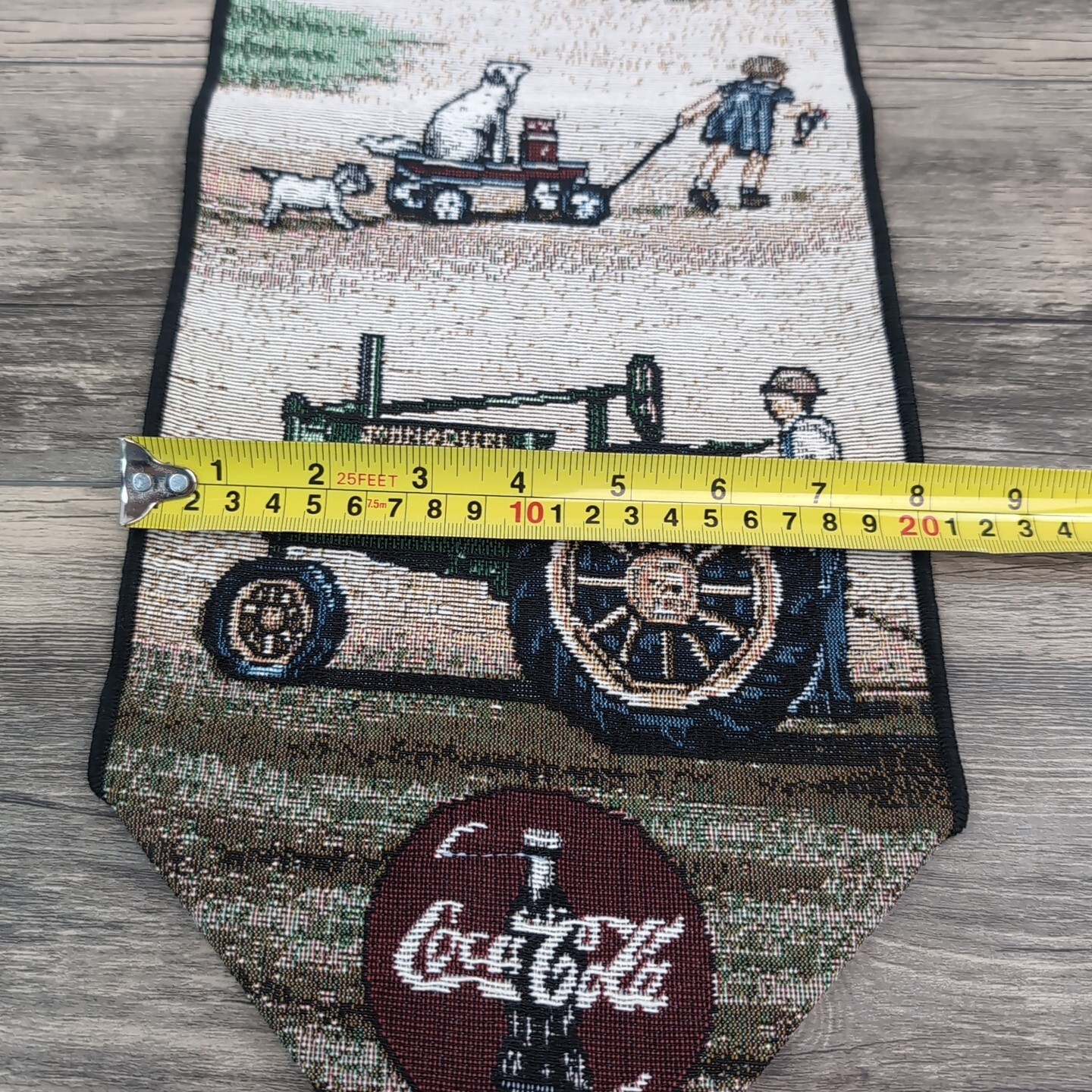 Coca Cola Gas & Oil Tapestry Wall Hanging 8″x38″ Retro Look Soda Advertisement