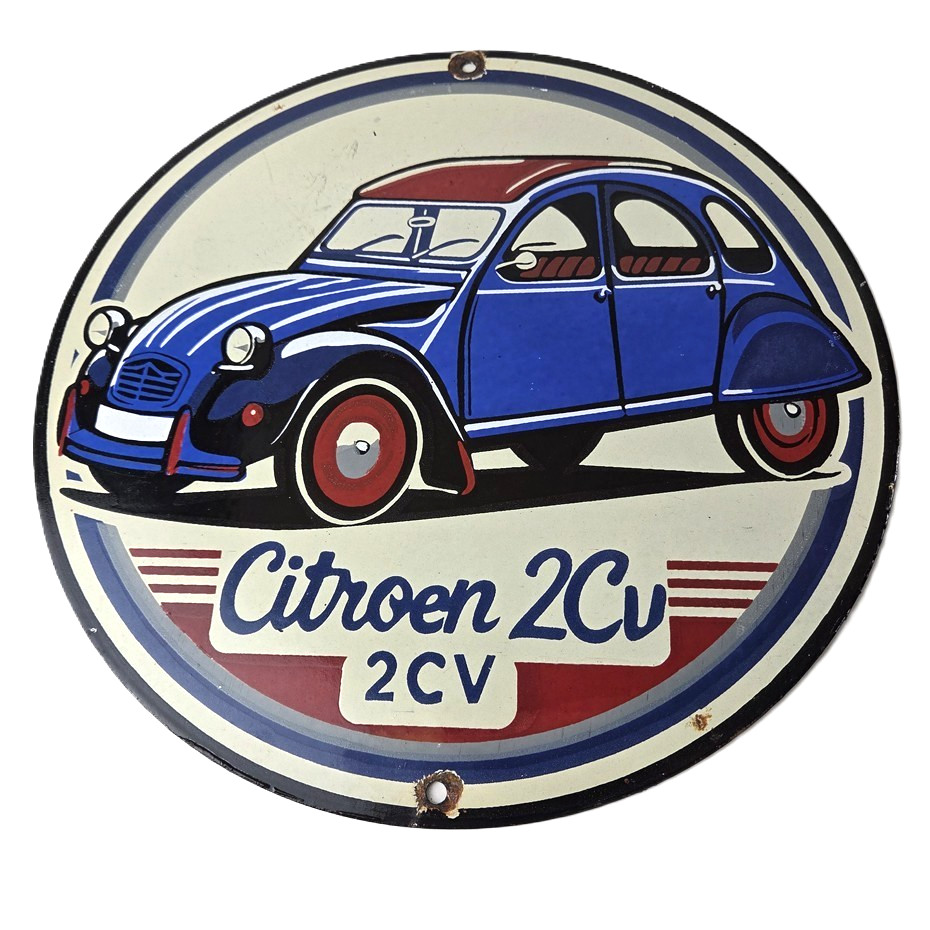 Vintage Automobiles Citroën Porcelain Sign – Gas Pump Sales Service Sign