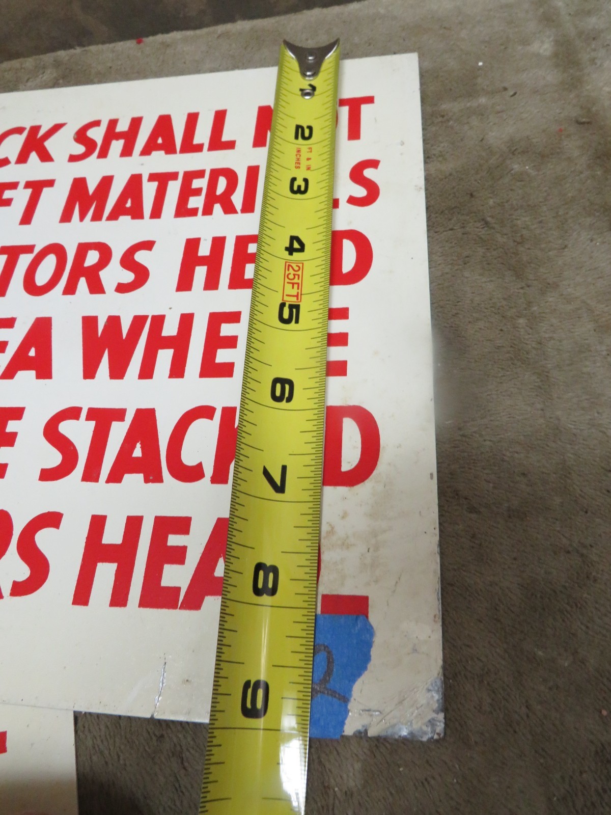 Vintage Metal Enamel Warning Sign Danger Lift Truck Operator 2 Man Cave She Shed