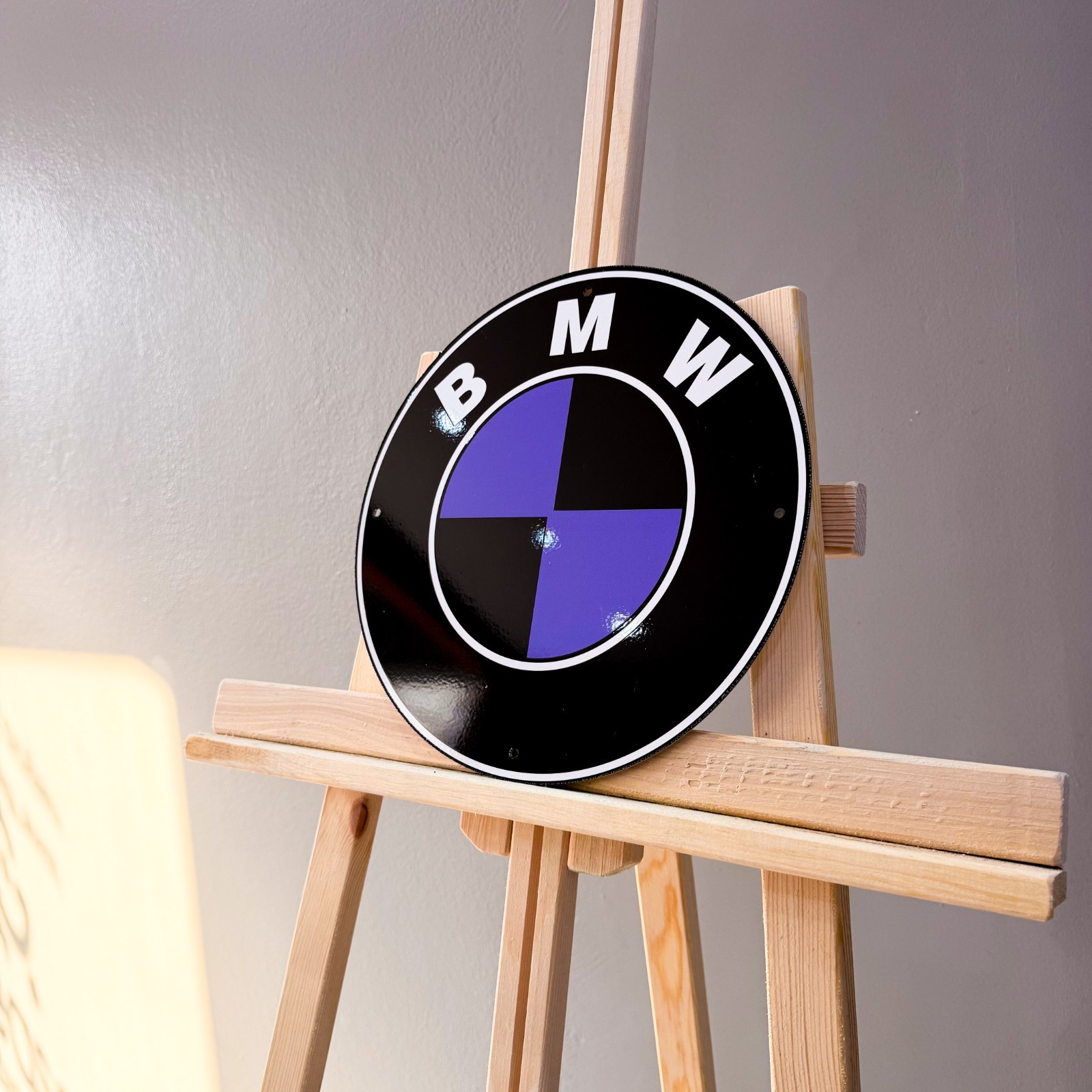 BMW Black Purple Roundel Heavy Metal Sign – Garage Decor – 30 cm (11.8”)