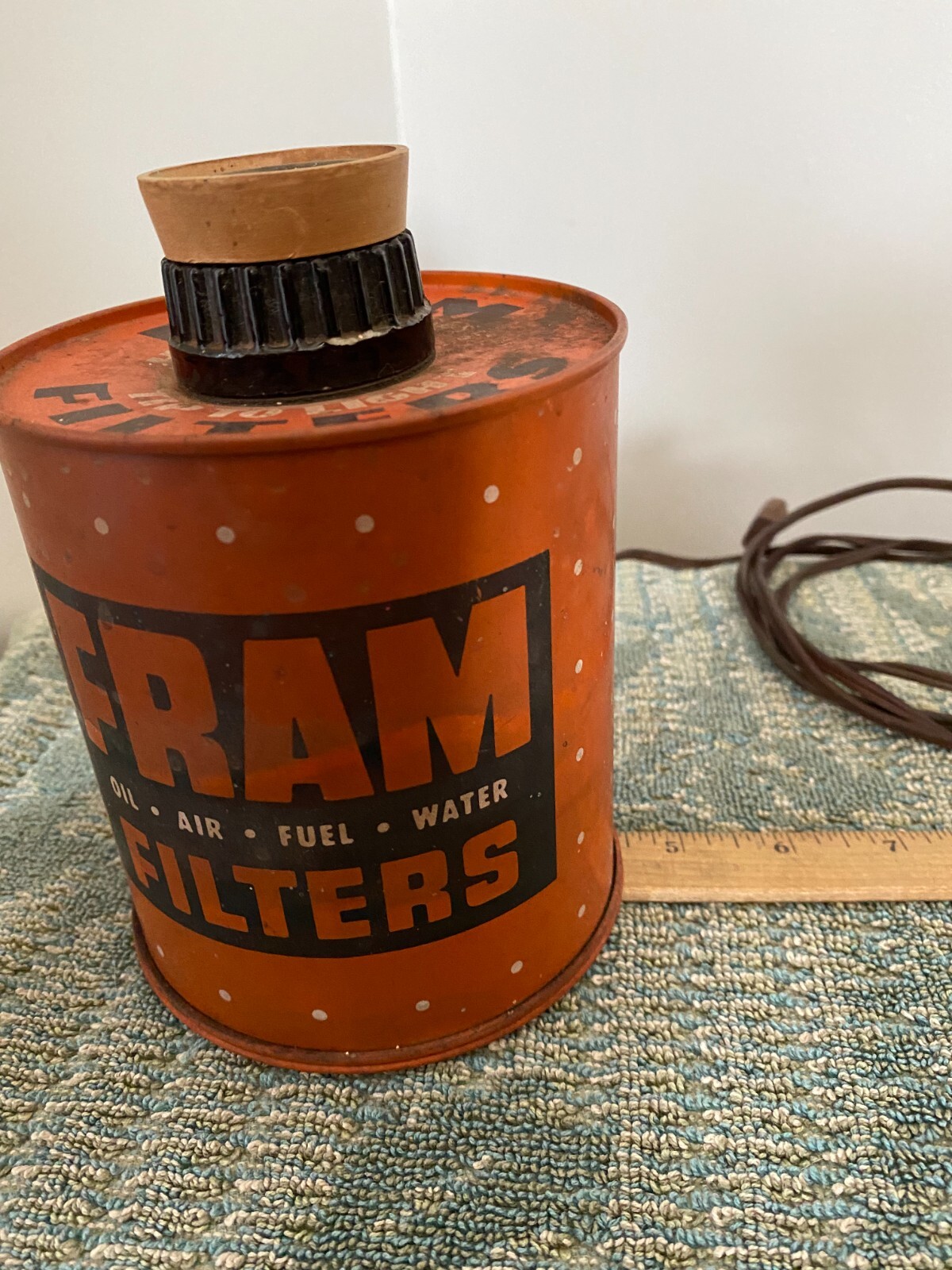 FRAM FILTERS Old CIGAR LIGHTER OIL AIR FUEL WATER Sign Repair Shop Gas Station