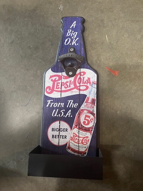 Pepsi Cola Sign/ Bottle Opener Wall Decor