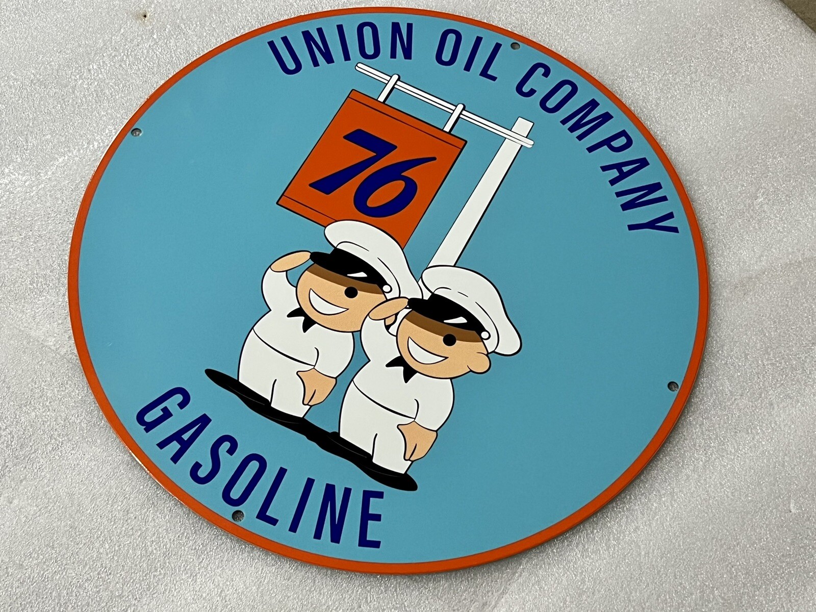 12in Union 76 Minuteman Gasoline MOTOR OIL Vintage Style Steel Sign Pump Plate