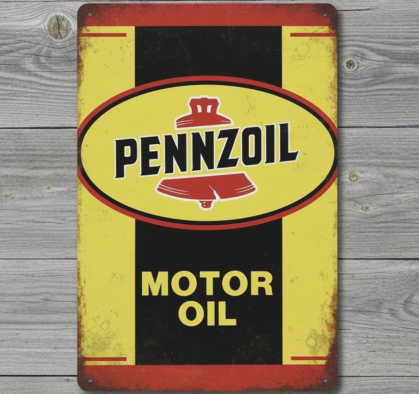 Pennzoil Motor Oil 8 x 12 Novelty Metal Sign Shrink-Wrapped New!