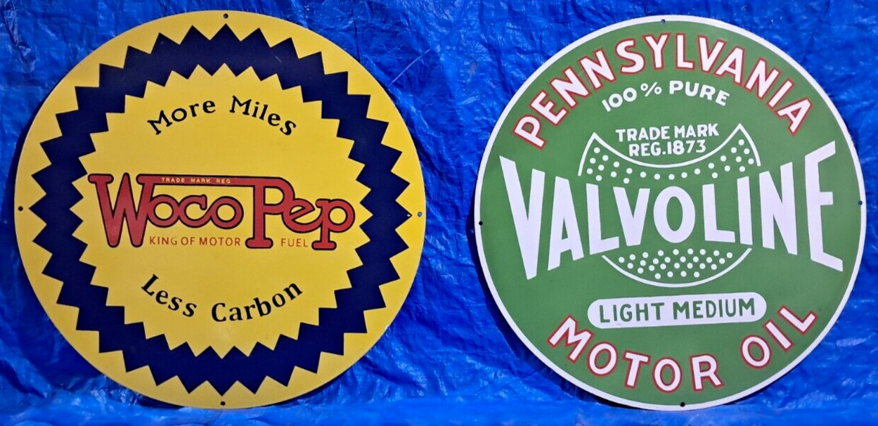 2 Porcelain Enamel Sign, More Details In Description
