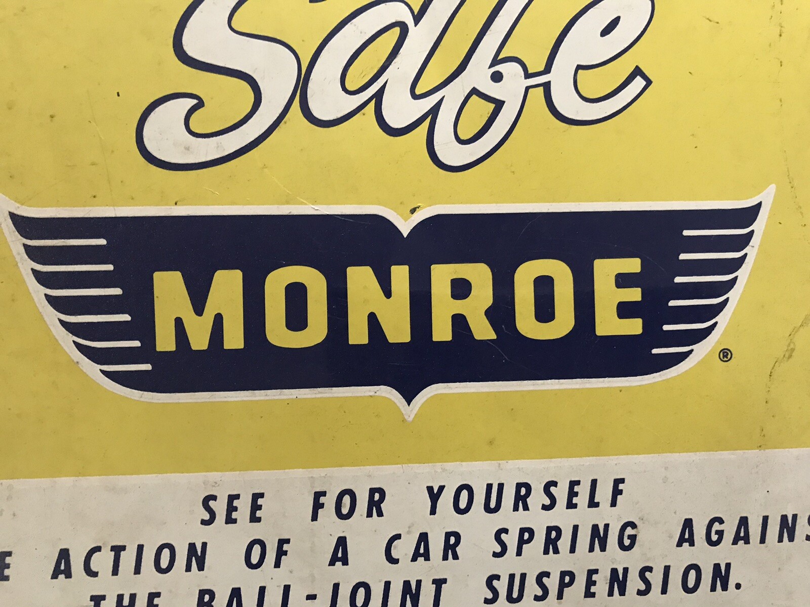 AUTHENTIC, RARE, ORIGINAL MONROE SHOCKS METAL ADVERTISING SIGN SCARCE L👀K 👈🏻