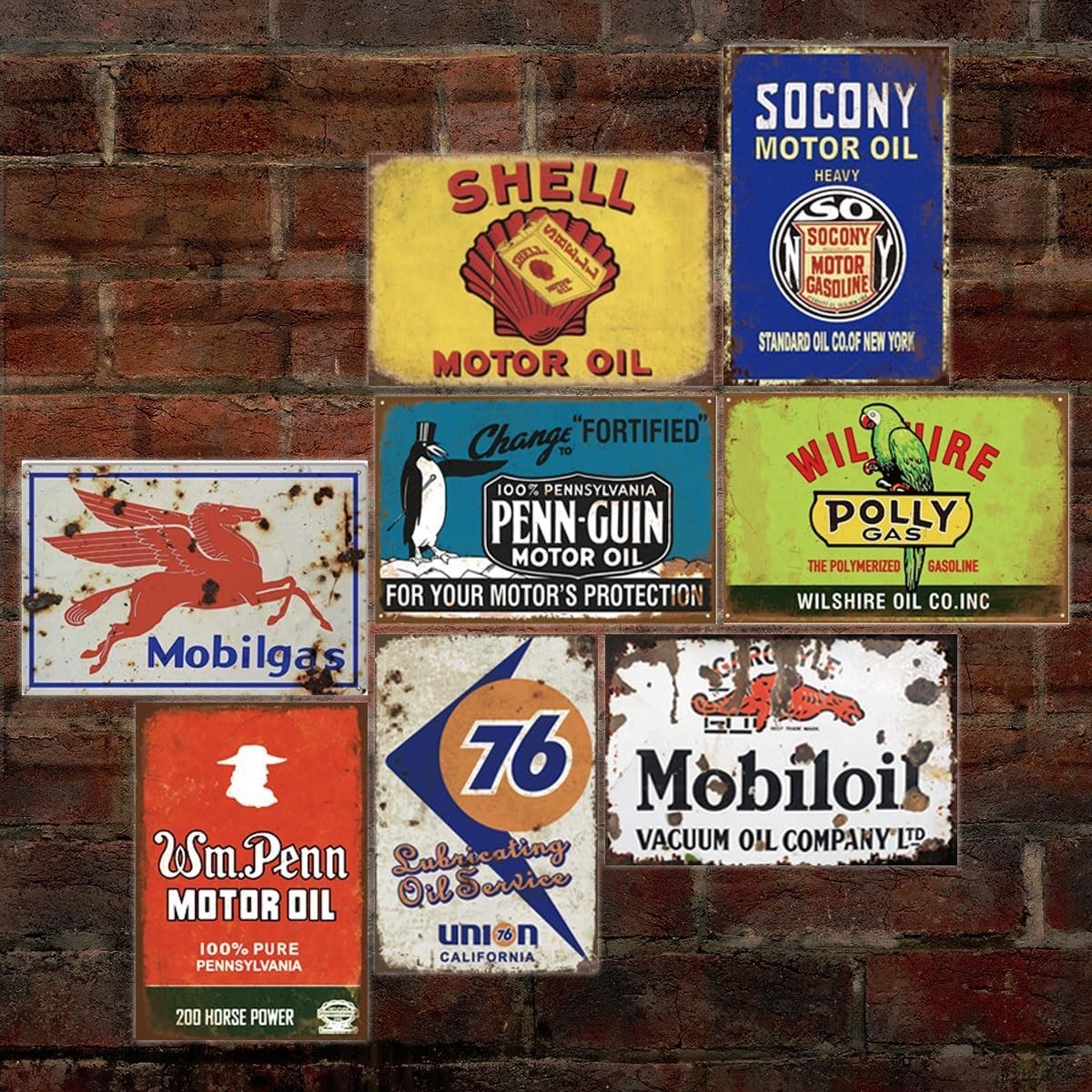 Reproduced Vintage Tin Signs, Gas Oil Retro Advert Metal Sign for Garage Man …