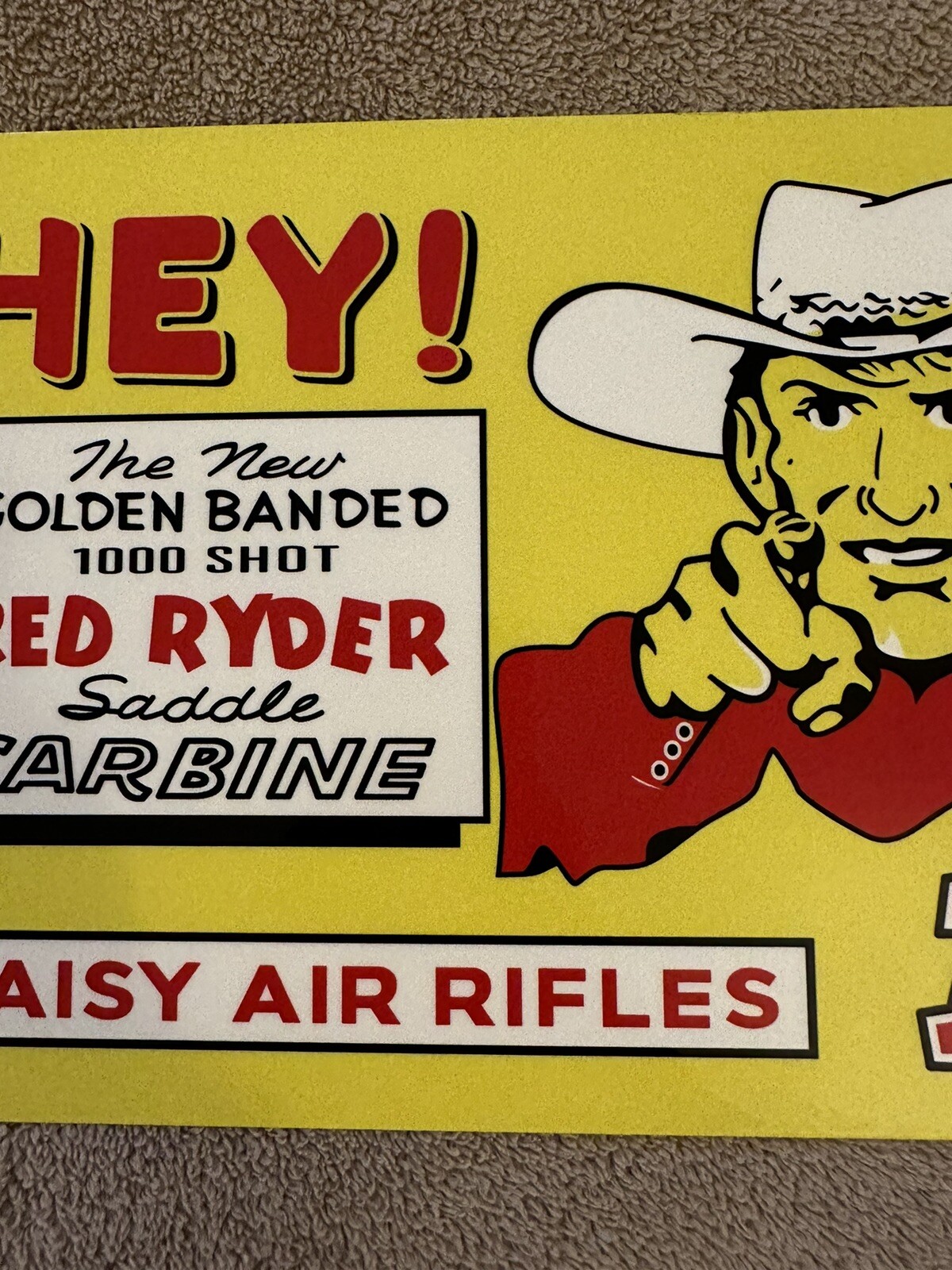Daisy Red Ryder Air Rifles Porcelain Like 16.5″ Enamel Sign