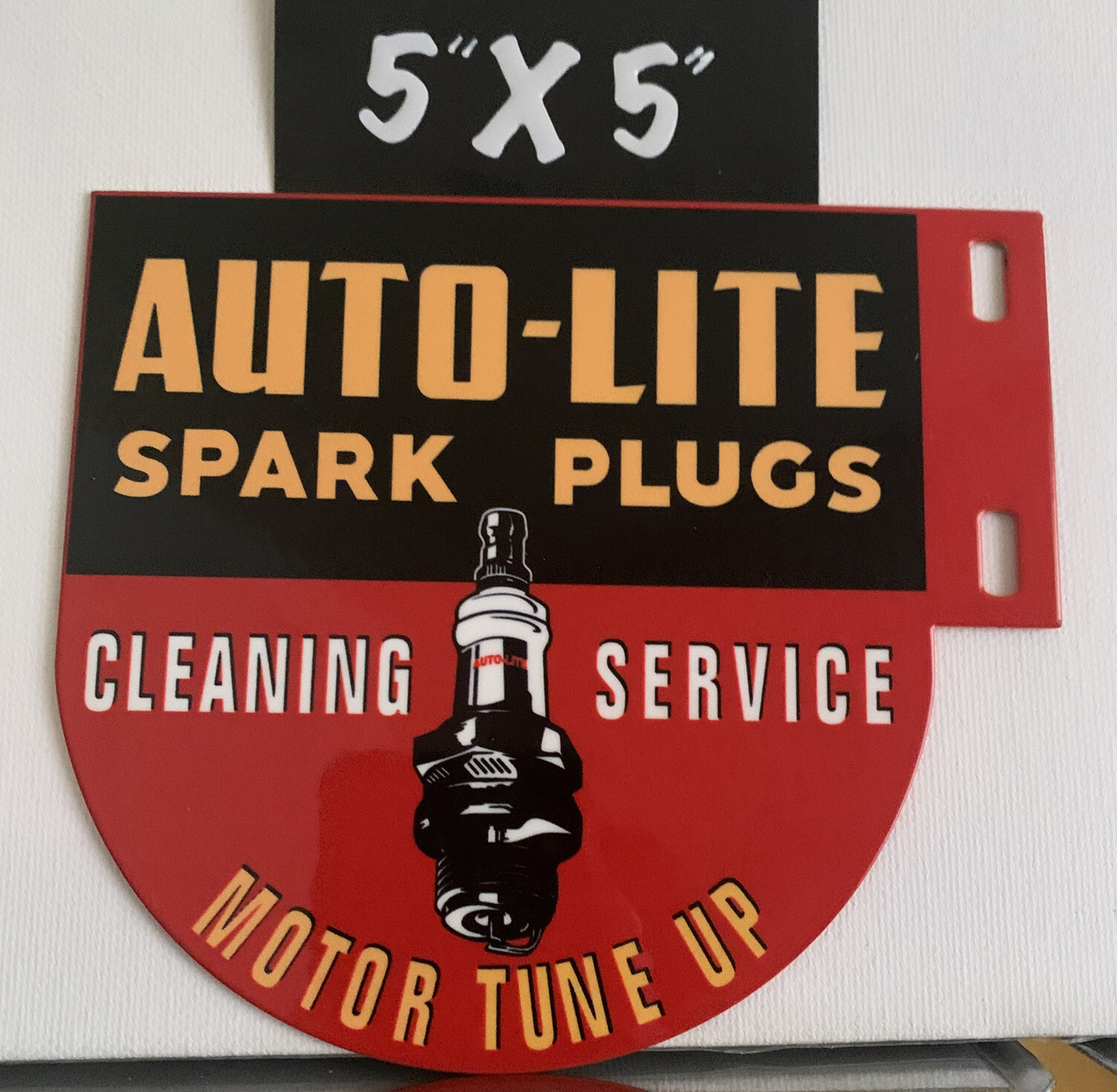 AUTO-LITE Spark Plugs Porcelain Like Flange Sign Service Station Sales Gas Oil