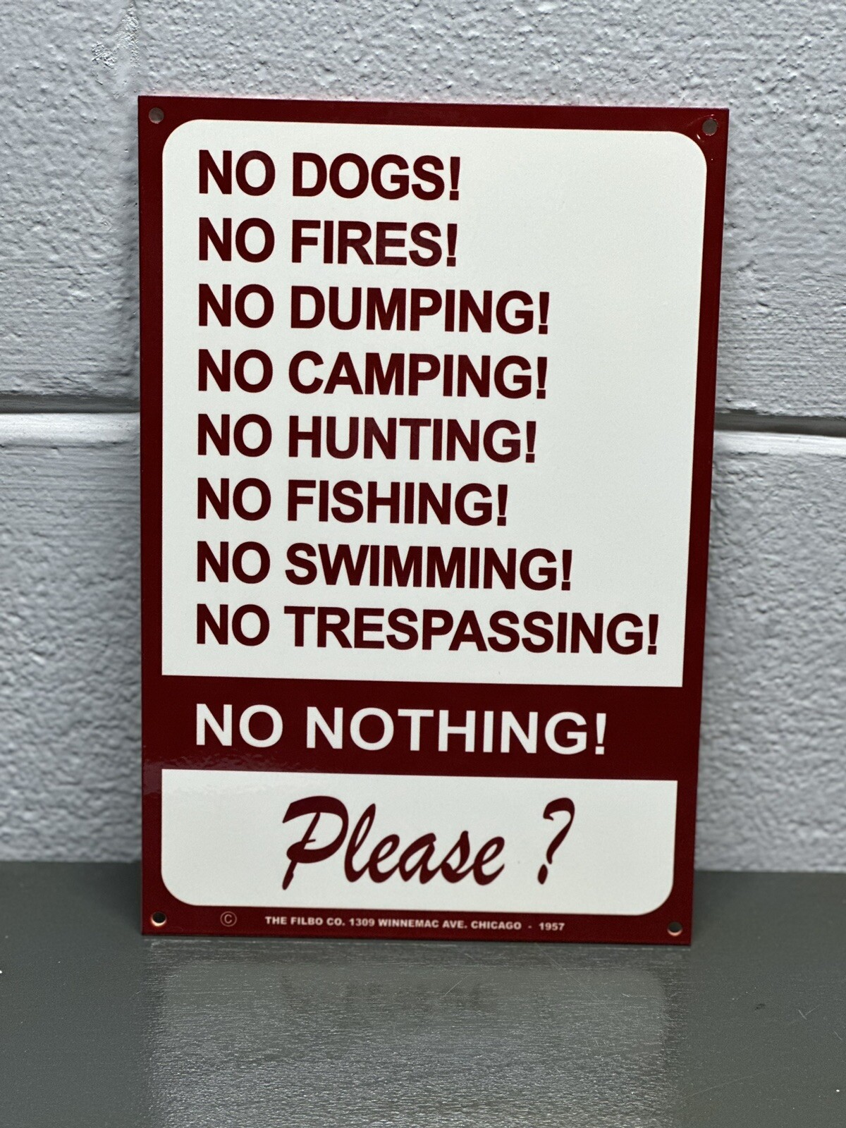 No Dogs Fires Dumping Camping Hunting Fishing Swimming Trespassing Sign Gas Oil