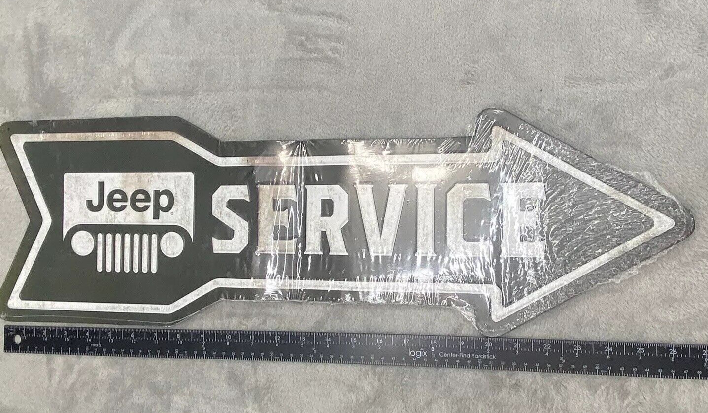 Jeep Service Sign Parts Garage Vintage Style Gas Oil Bar Pub Lift Kit Tire Arrow