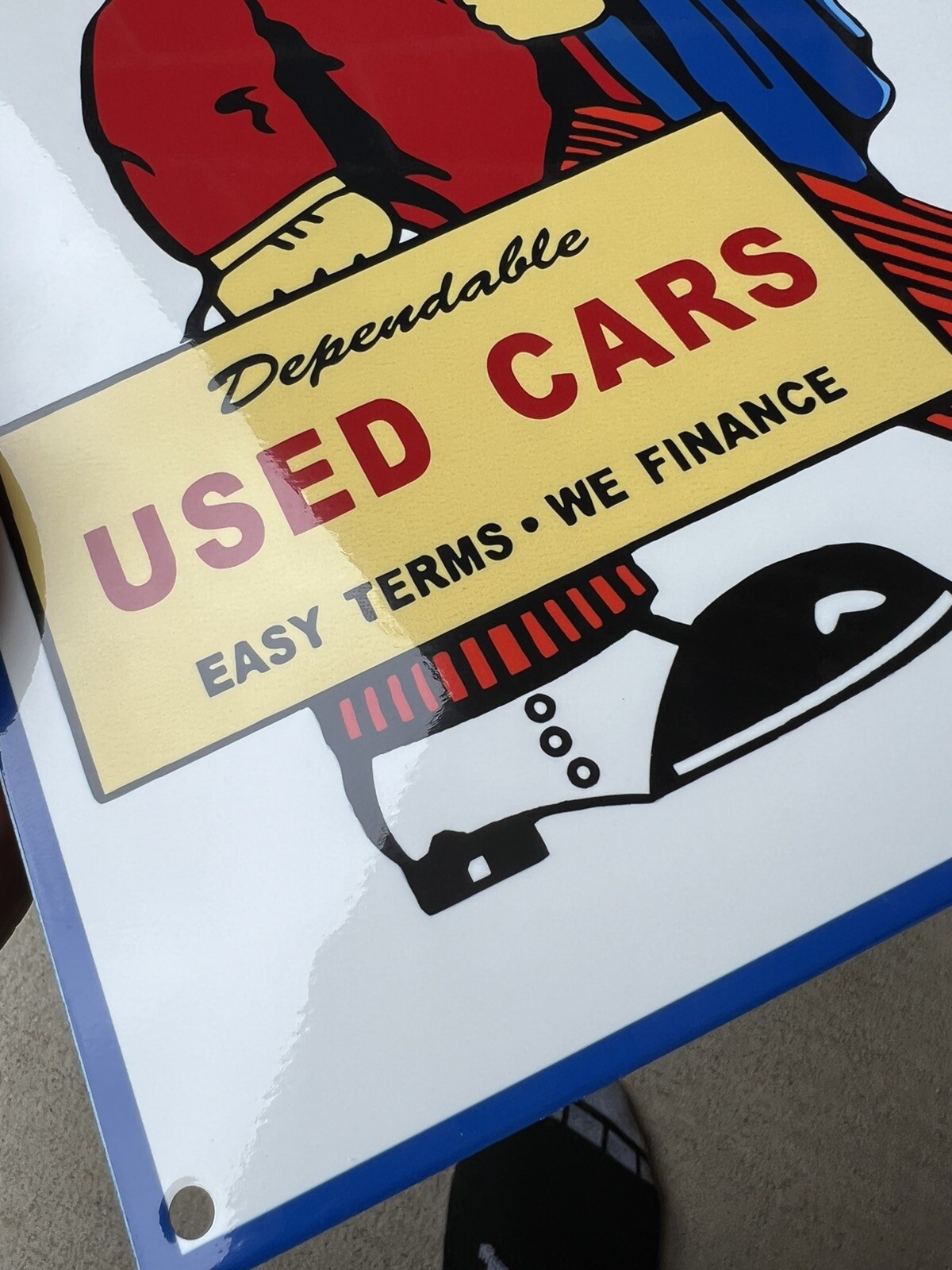 Dependable Used Cars MOTOR OIL Gas Vintage Style Steel Pump Plate Sign