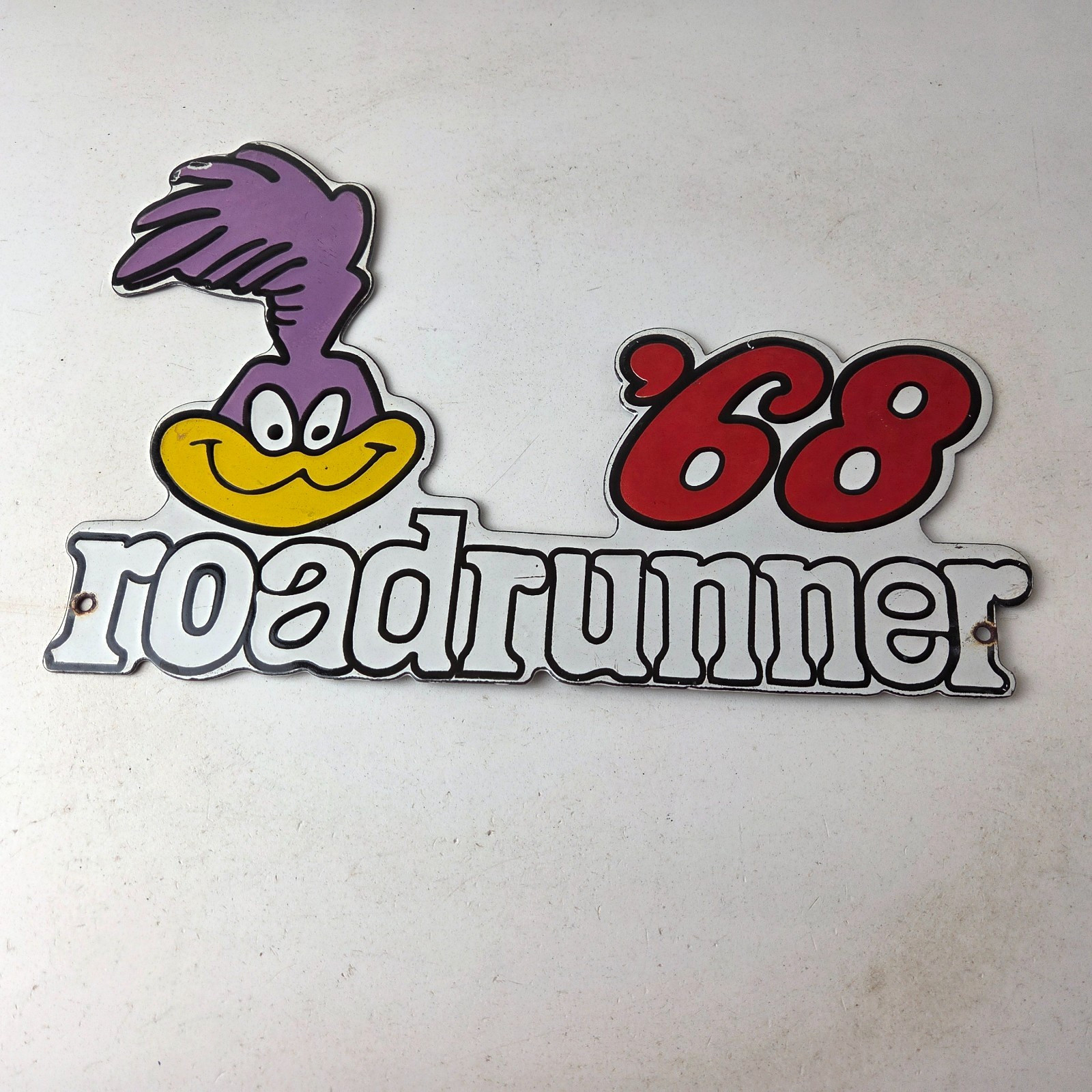 Vintage Mopar Chrysler Sign – Road Runner Plymouth Gas Pump Plate Porcelain Sign