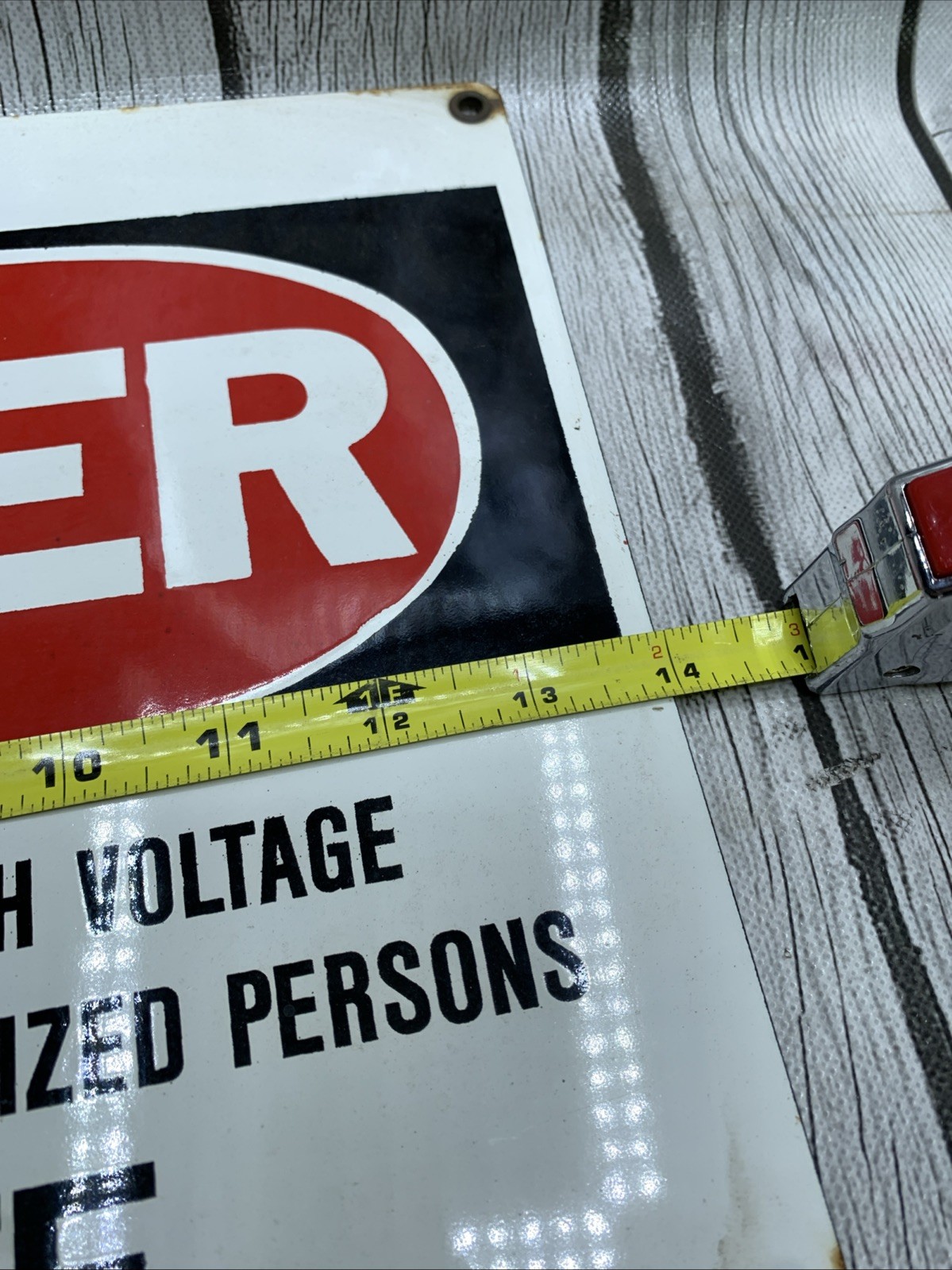 PG&E Porcelain Sign Double Sided Danger Keep Off High Voltage