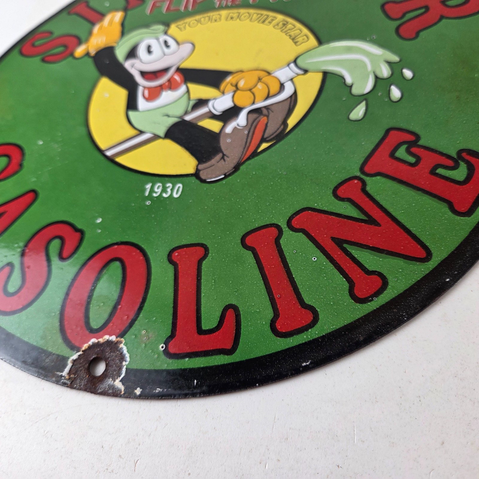 Vintage Sinclair Gasoline Sign – Jiminy Cricket Disney Porcelain Gas Pump Sign