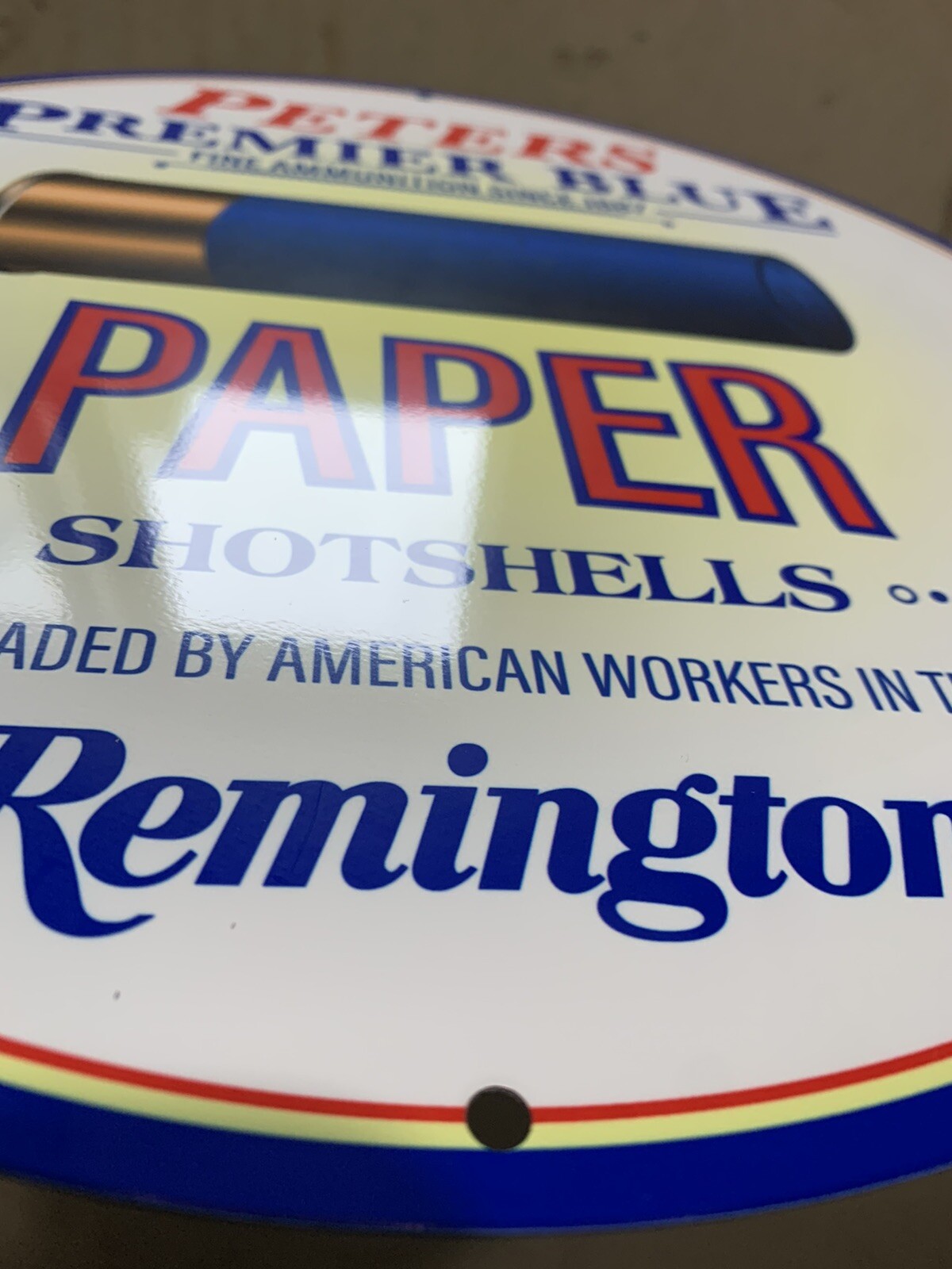 Vintage Style Peters Remington Premium Blue Ammo Heavy Quality Sign
