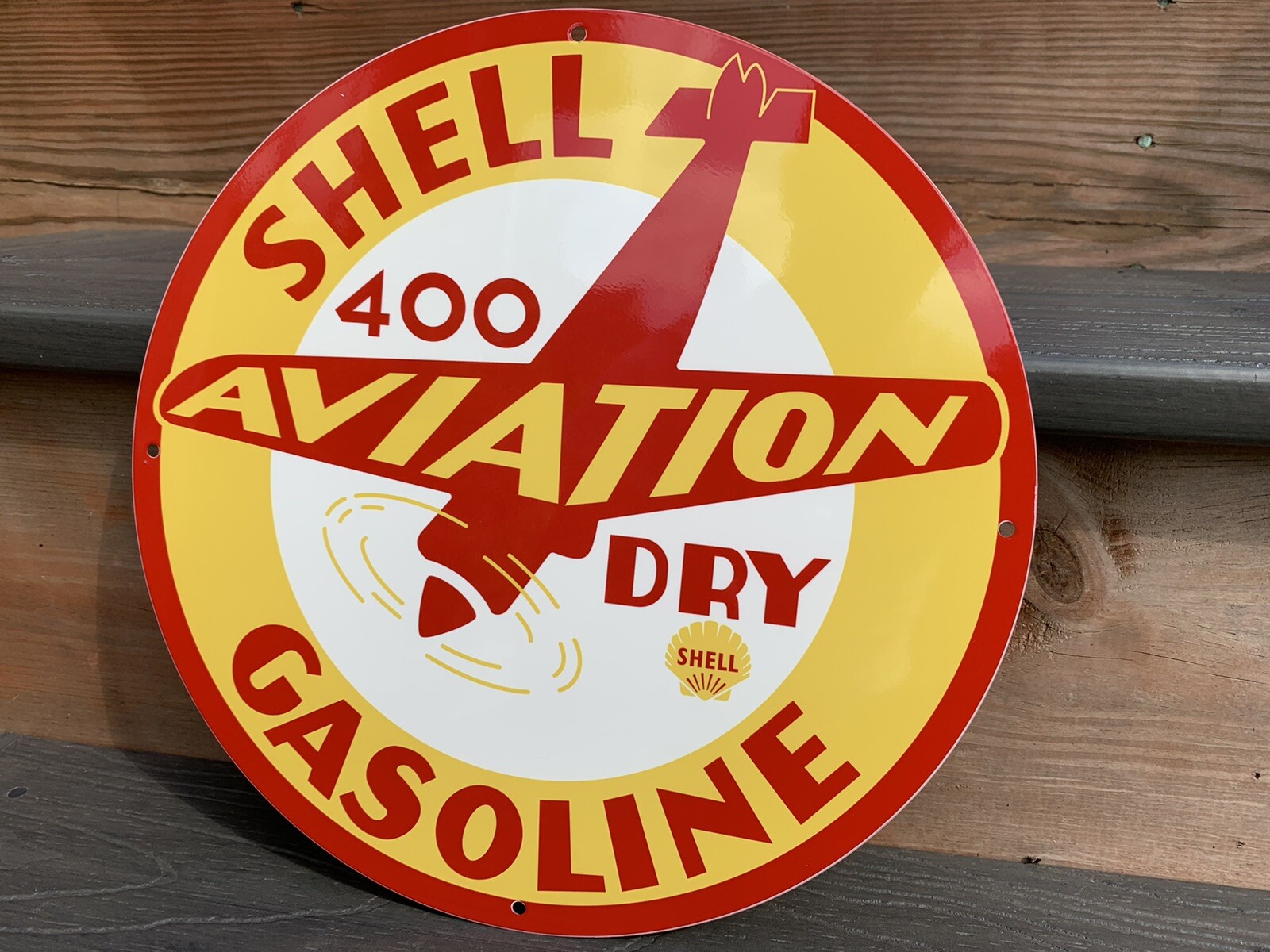 Aviation 400 Dry Gasoline Heavy Steel Metal Sign Vintage Style