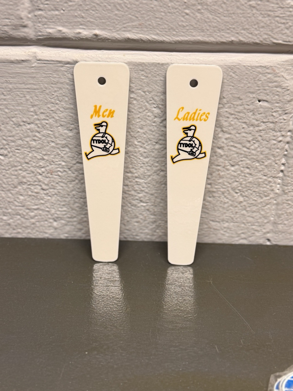 TYDOL GASOLINE RESTROOMS KEY HANGER WITH FOBS GAS OIL GARAGE STATION SIGN