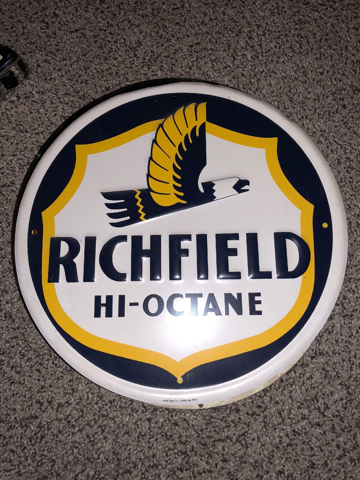”RICHFIELD” HI – OCTANE GAS & OIL PUMP Sign PLATE 11.5 Inch Reproduction