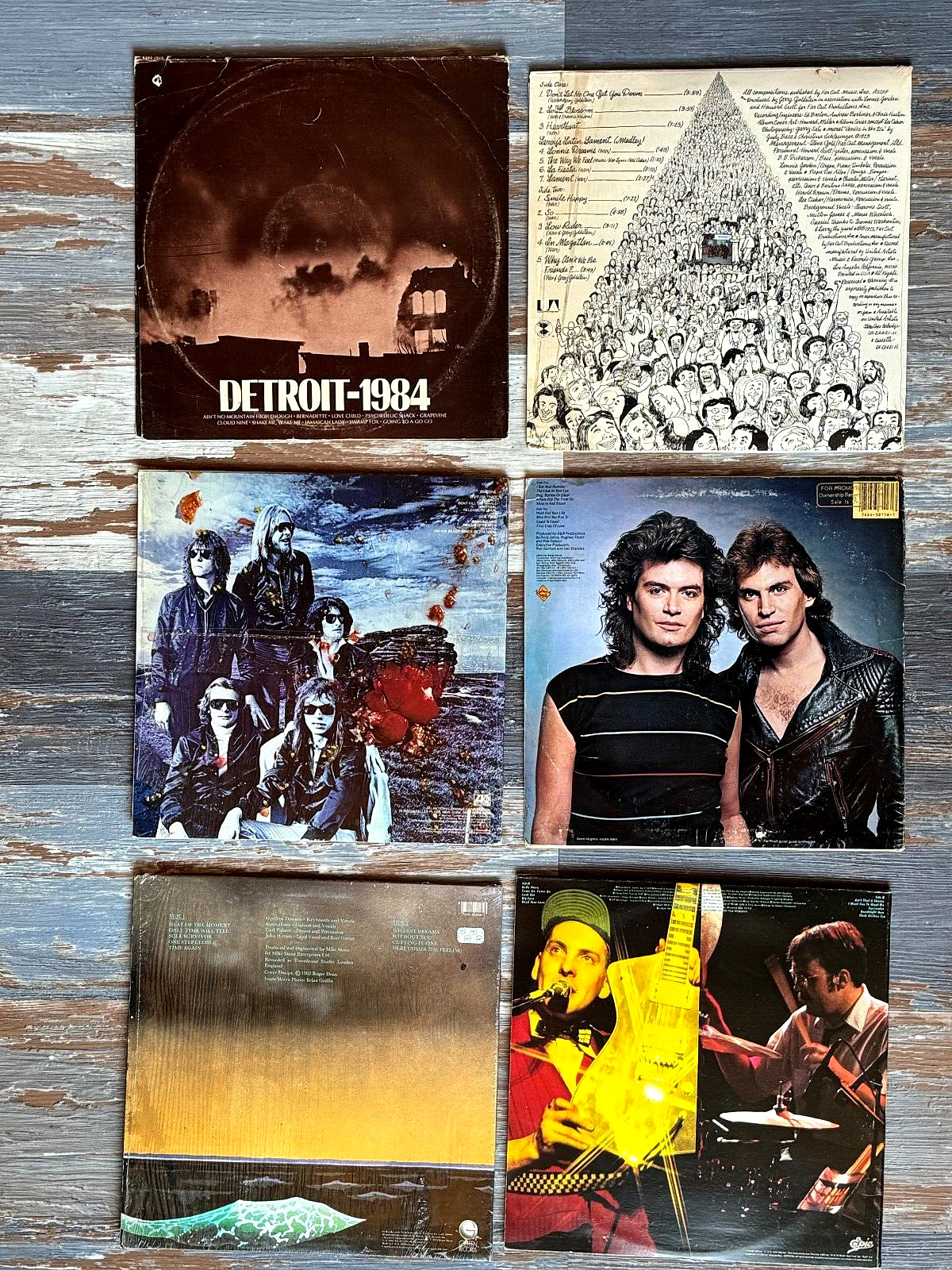6 Vintage vinyl LP Record Job Lot WAR ASIA yes Tormato Albino Gorilla Cheap Trik