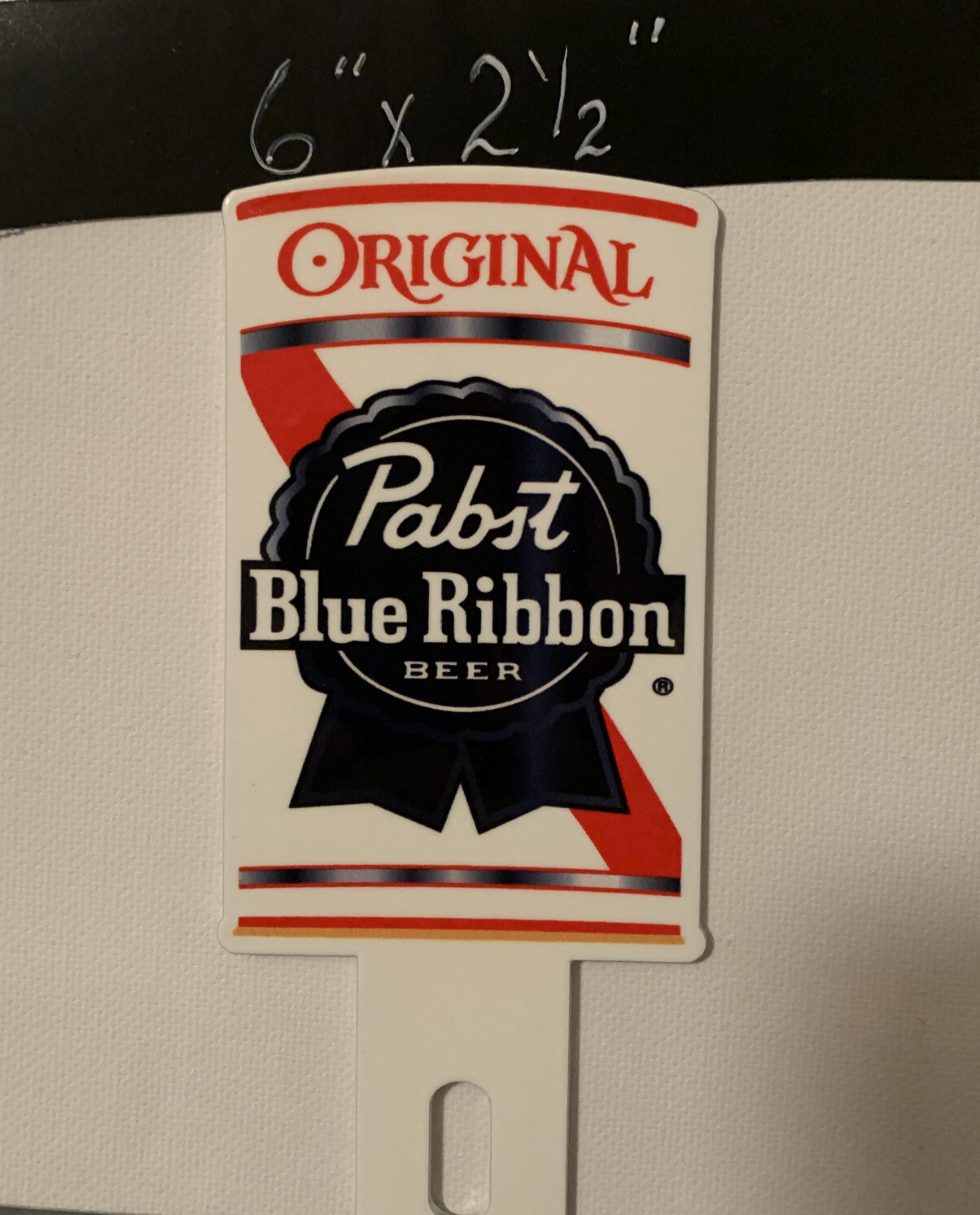 Pabst Blue Ribbon Beer Metal Plate Topper Alcohol Beverage Sales Station Bar Gas