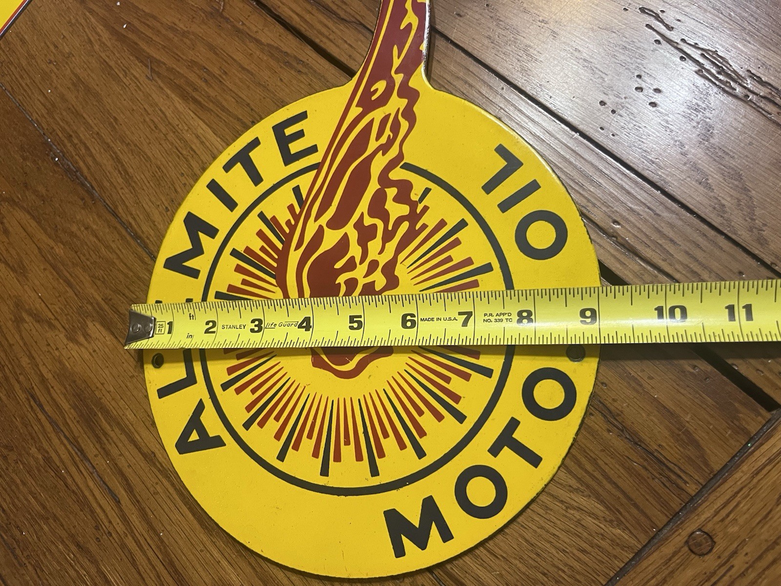 VERY NICE PORCELAIN ALEMITE MOTOR OIL SOLID METAL SIGN