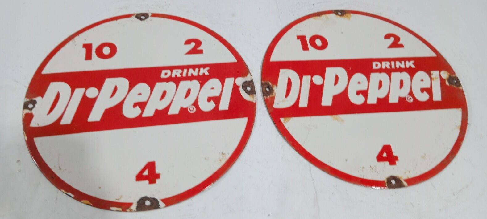 Dr Pepper Porcelain Enamel Sign 12 x 12 Inches 1 Sided