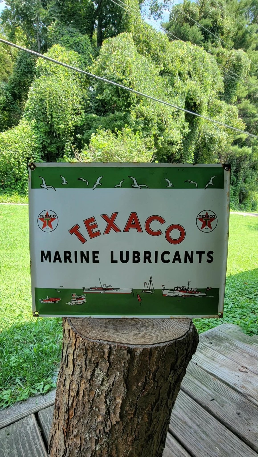 Texaco Marine Lube Boat Motor Oil porcelain sign