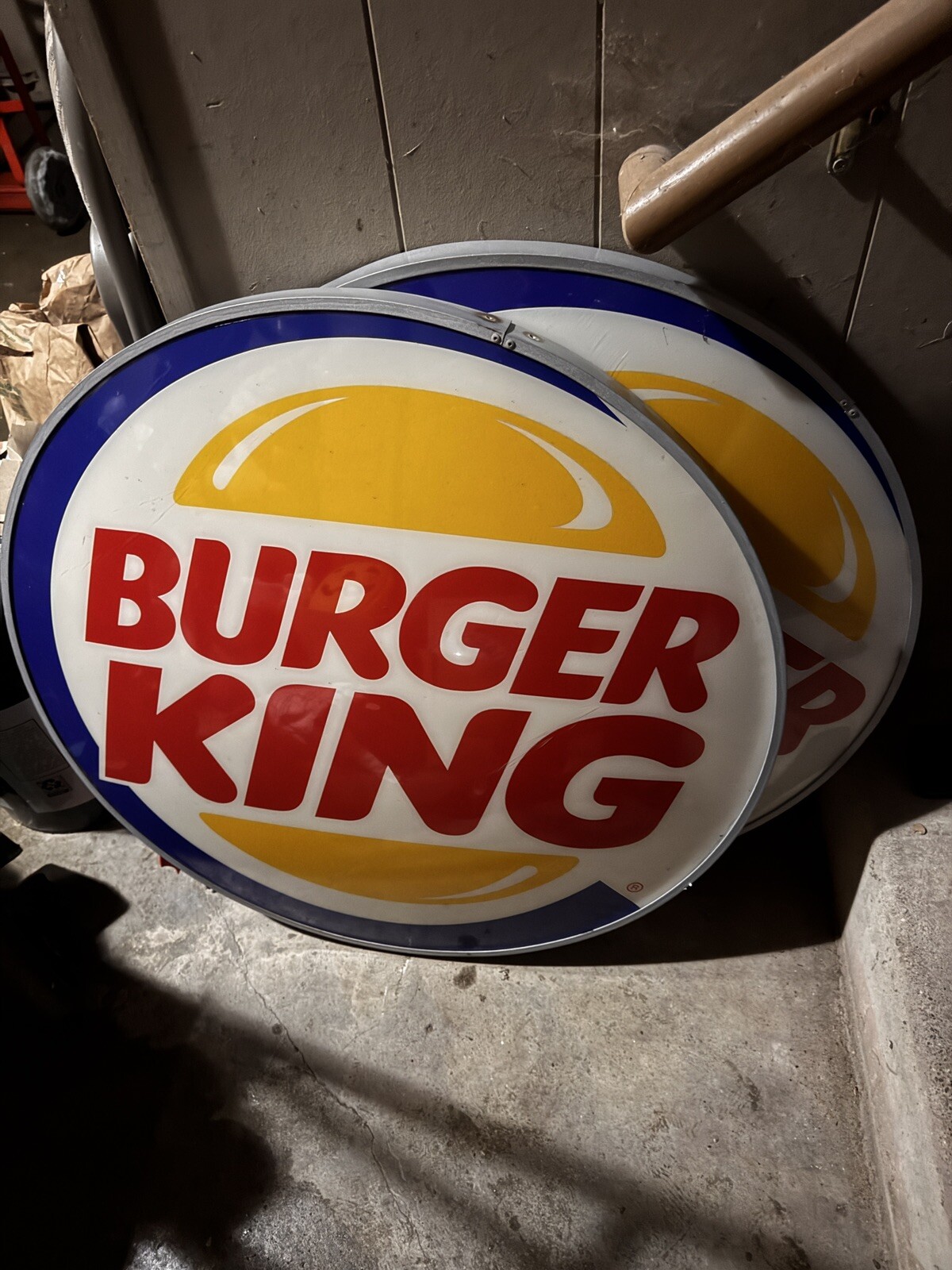 Vintage 28” Burger King Light Up Restaurant Button Sign – no guts