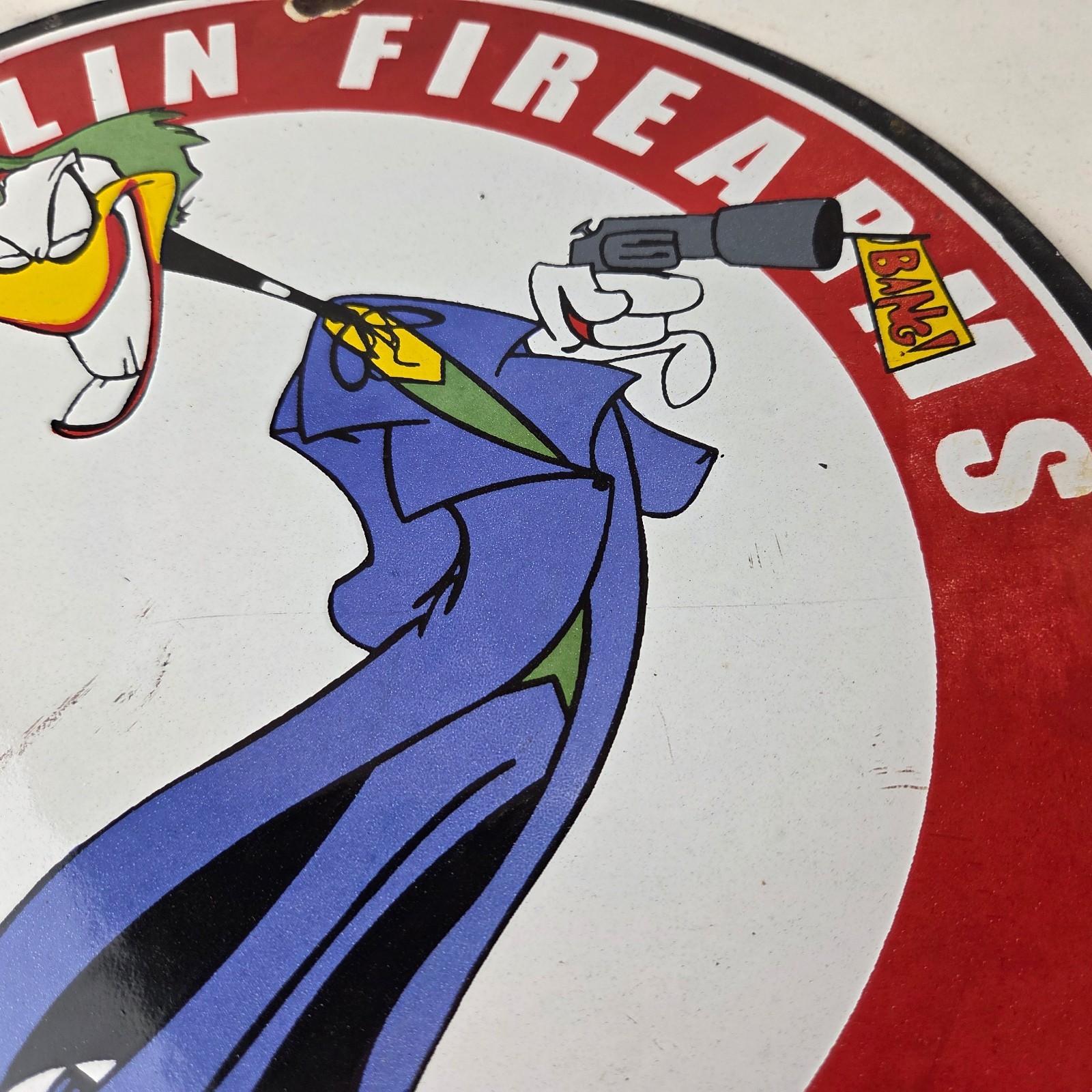 Vintage Marlin Firearms Sign – Joker Batman Comics Gas Pump Porcelain Sign