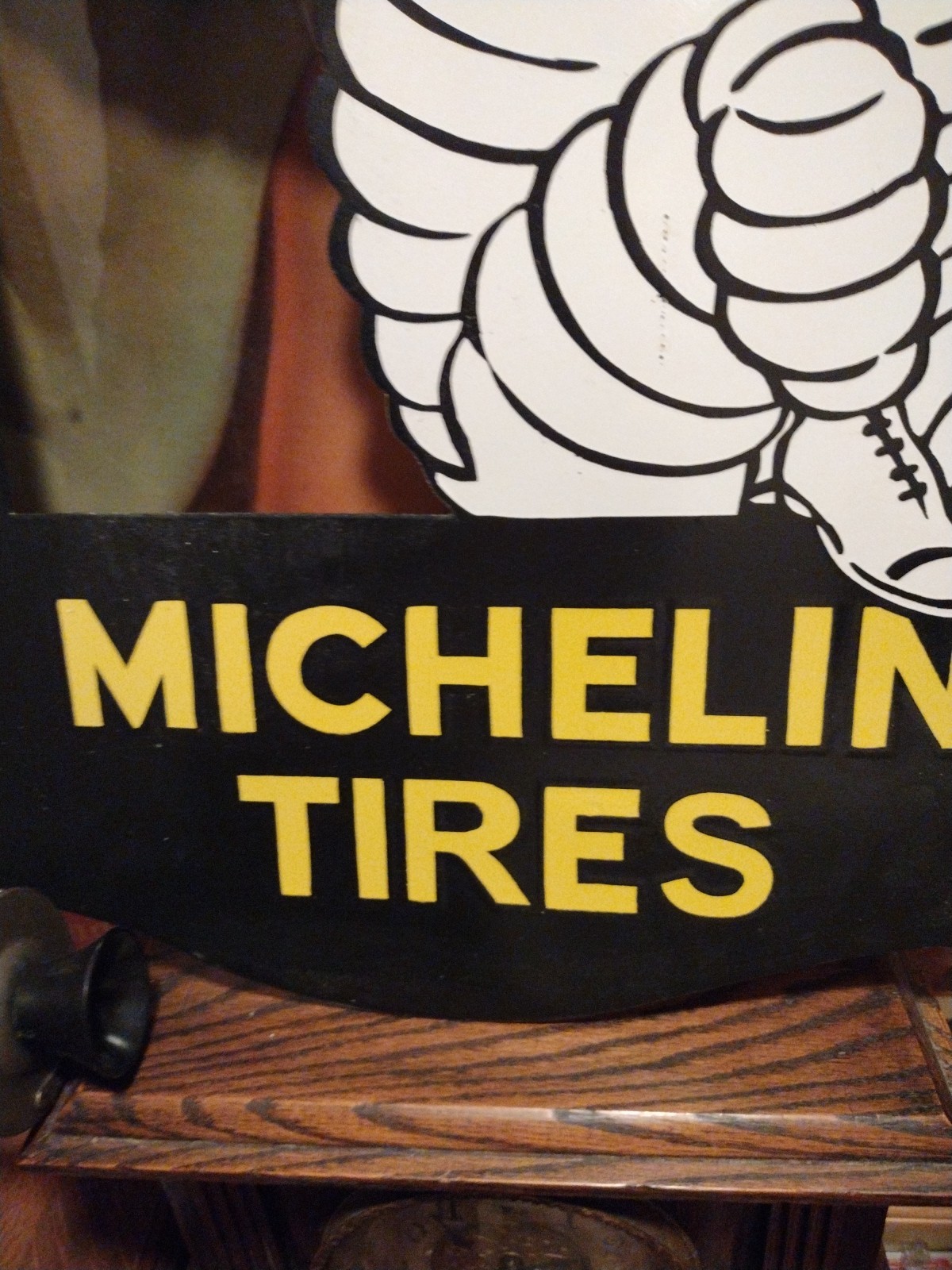 Rare Large Michelin Tires Dsp Porcelain Metal Flange Gas Oil Sign