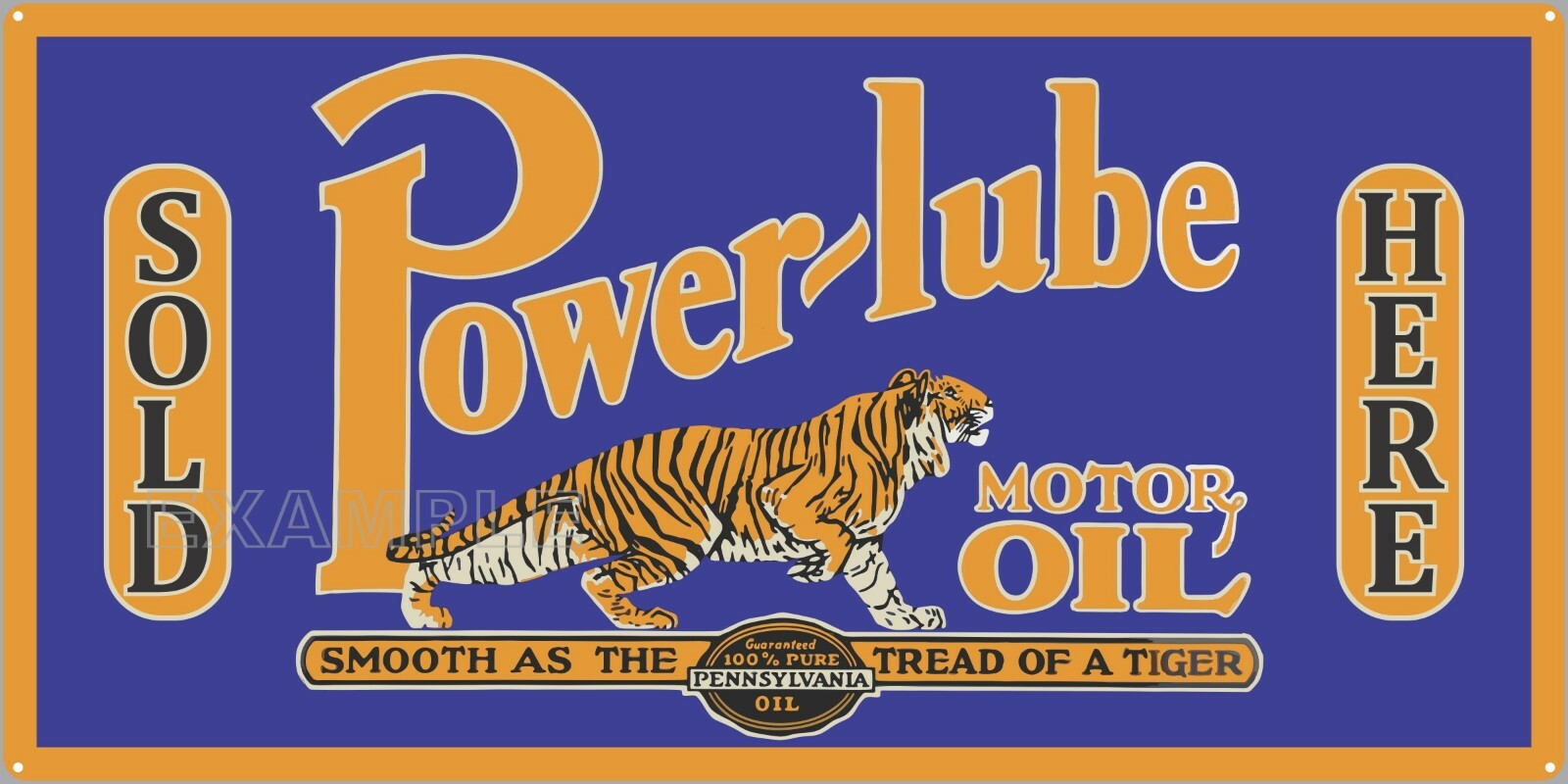 POWER-LUBE MOTOR OIL GAS STATION VINTAGE OLD SIGN REMAKE ALUMINUM SIZE OPTIONS