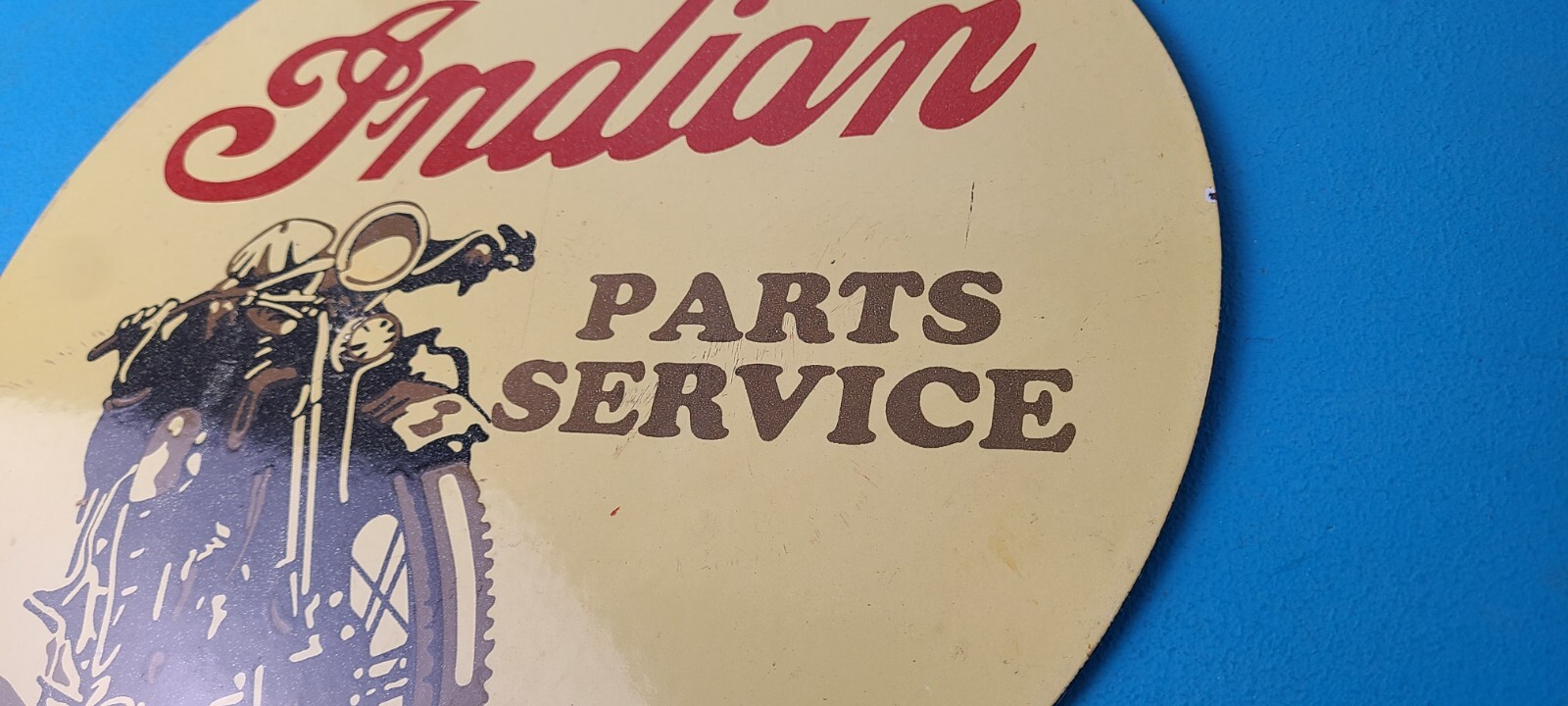 Vintage Indian Motorcycles Sign – Porcelain Gas Pump Parts & Service Sign